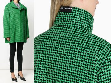 Balenciaga Wollmantel BALENCIAGA A Shape Pattern Houndstooth Coat Mantel A-line Jacke Jacket