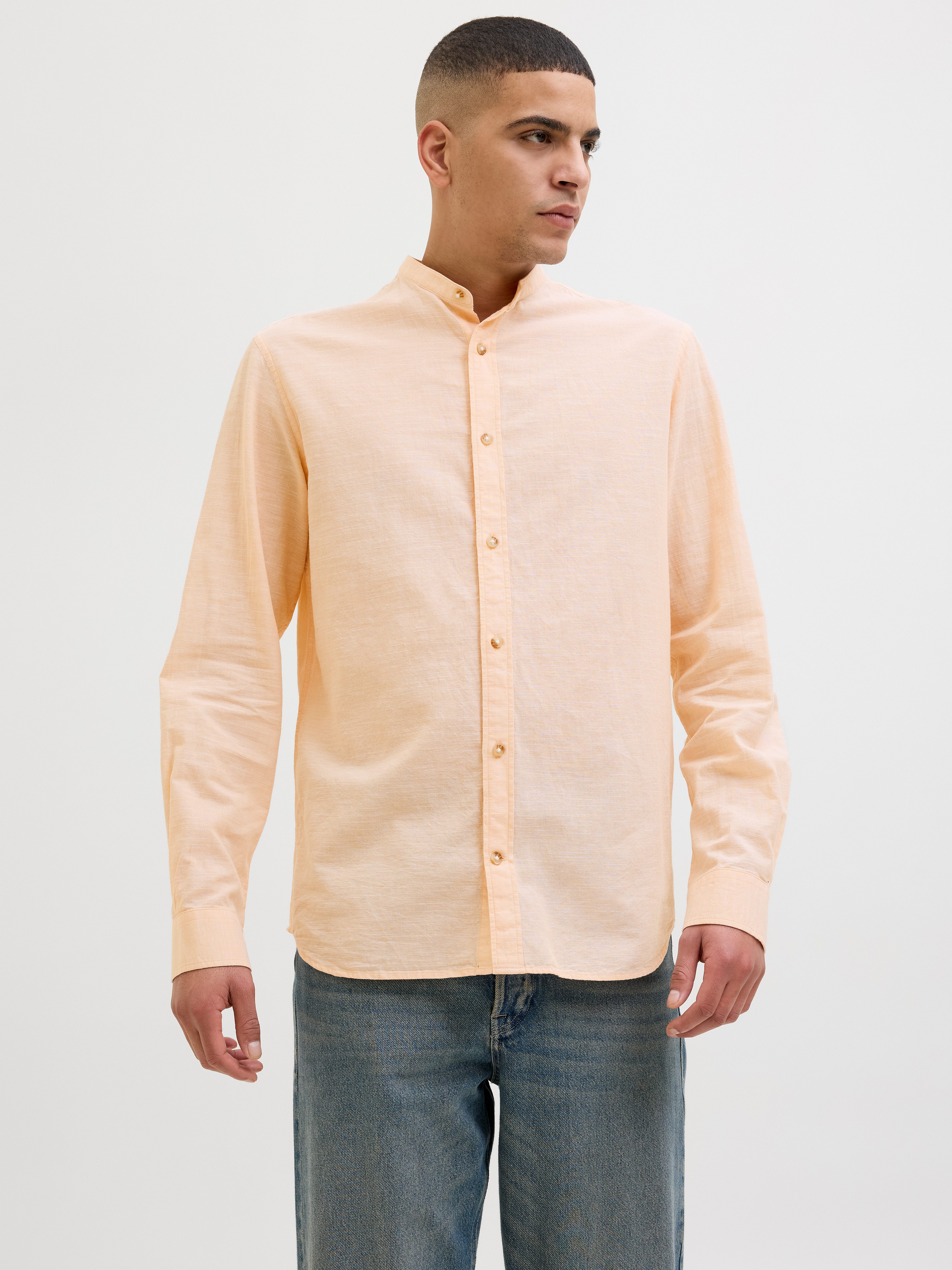 Langarmhemd JJESUMMER BAND SHIRT LS SN