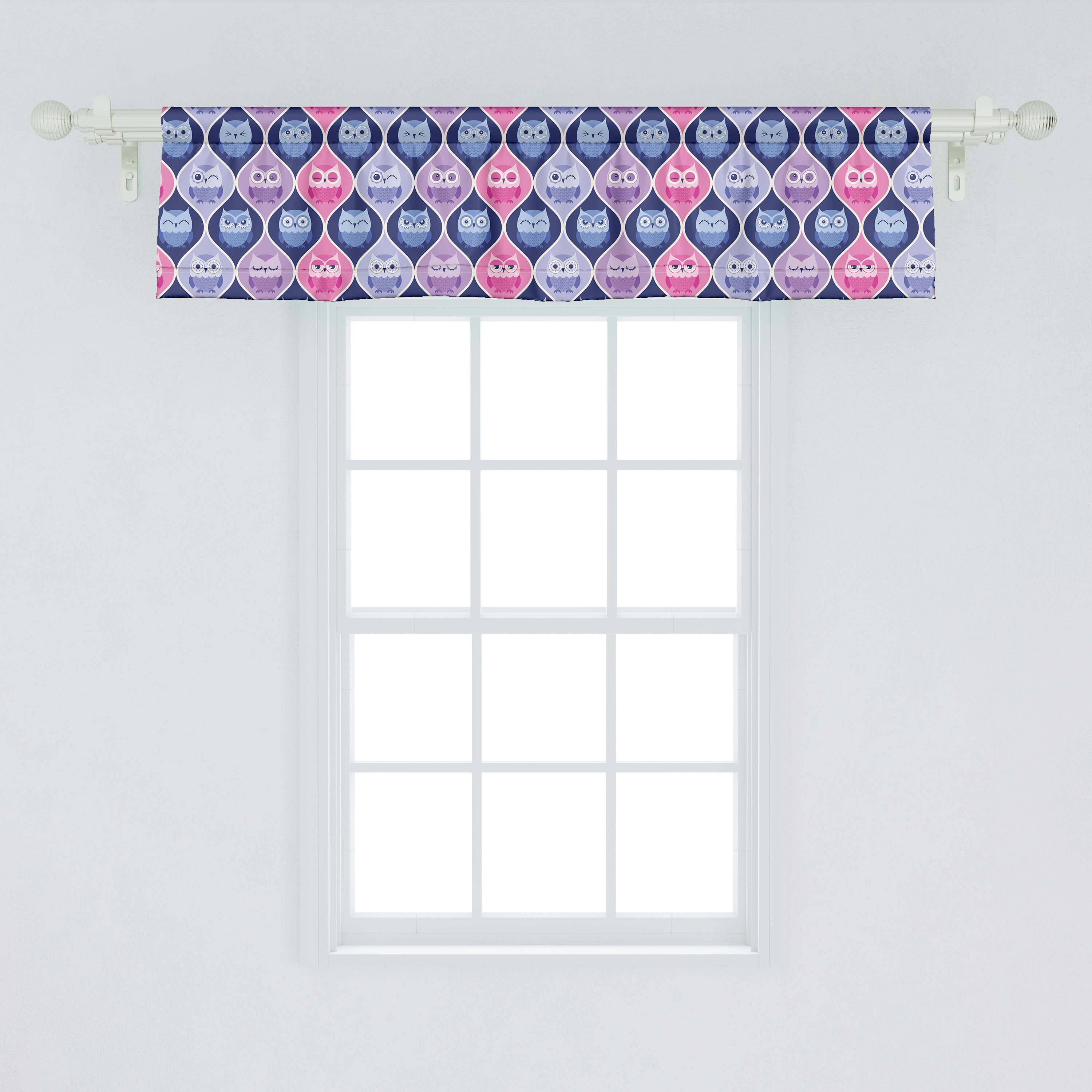 Scheibengardine Vorhang Volant Tier Sleeping Stangentasche, Vertikal für Owls Küche Dekor mit Abakuhaus, Microfaser, Schlafzimmer