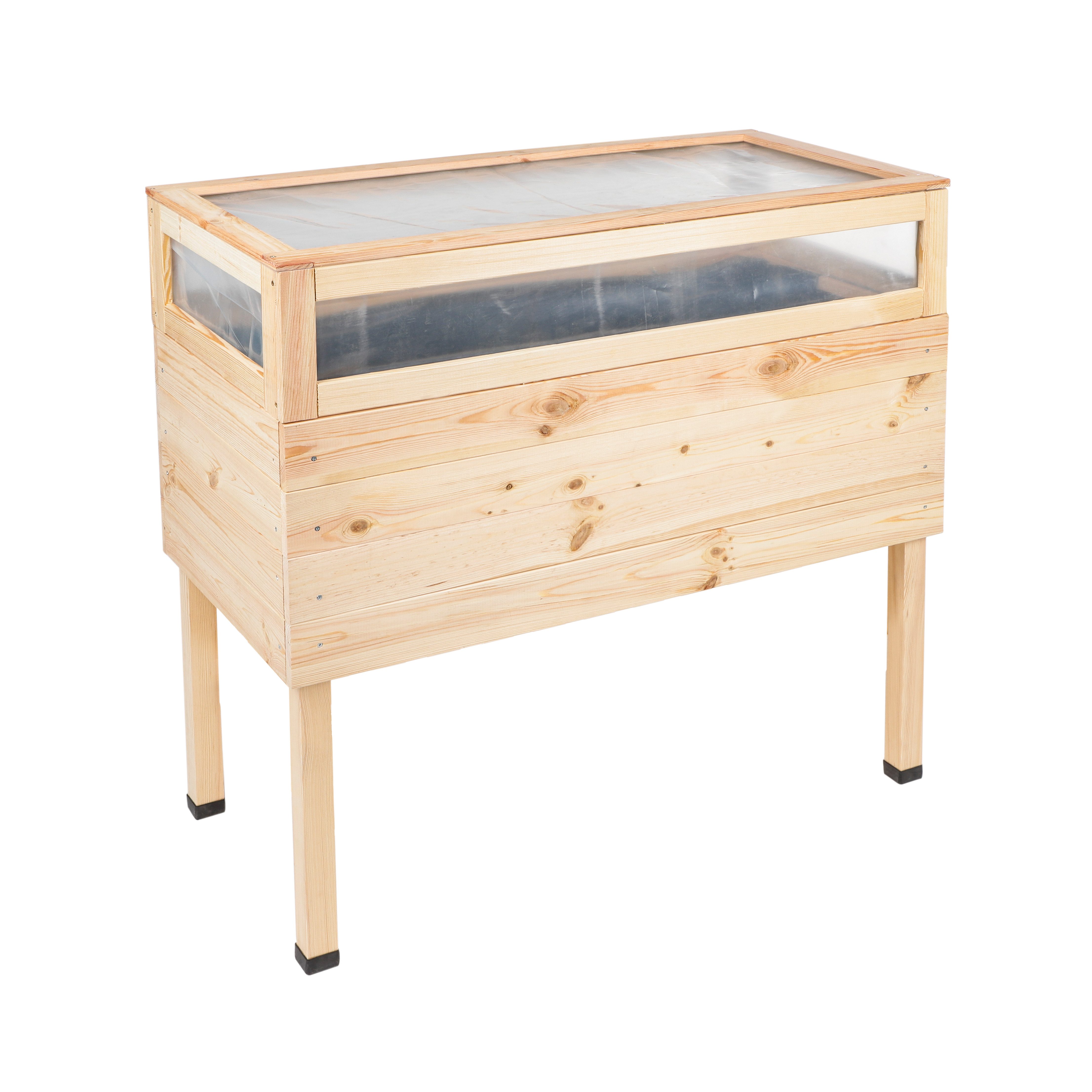 Haushalt International Hochbeet Holz mit Deckel Pflanzkasten Blumenkasten Gemüsebeet Pflanzbeet 62914 (Set, Set), mit Deckel