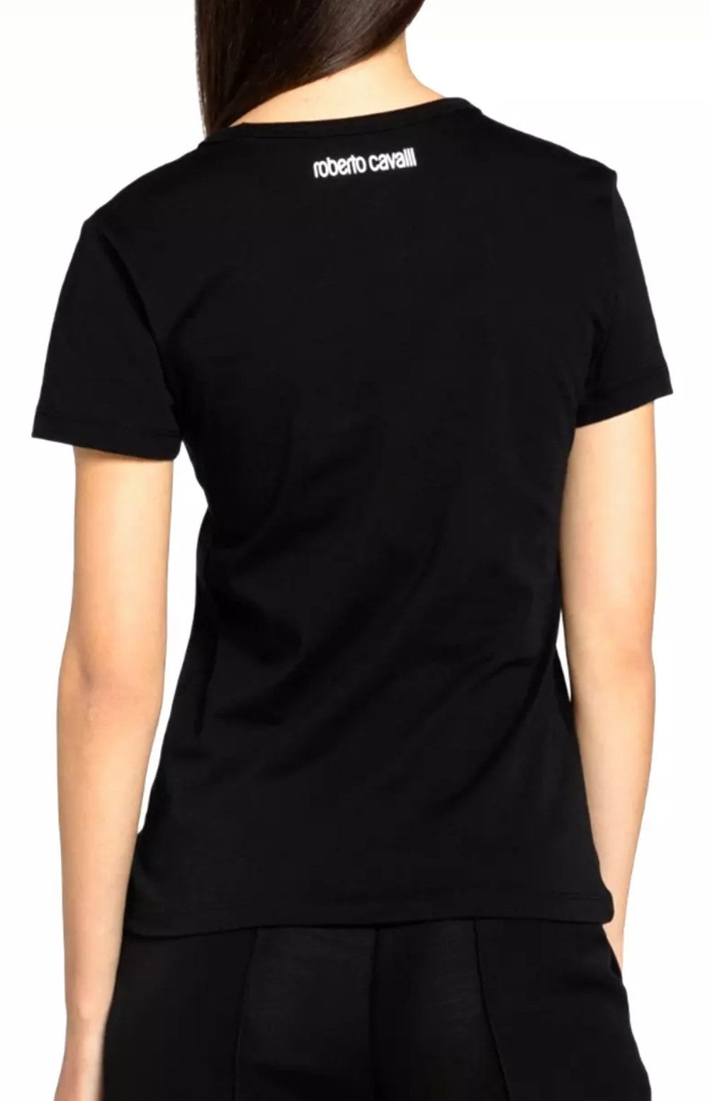 roberto cavalli T-Shirt Firenze Damen RC Monogram Print Logo Slim Fit Scoop-Neck-Ausschnitt und Slim Fit für eine moderne Passform
