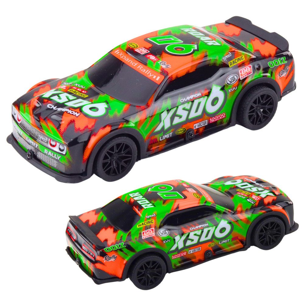 LEAN TOYS Spielzeug-Rennwagen Rennauto Rallyeflitzer Sportwagen, (Spar-Set, 1-tlg., 20 x 9 x 6 cm robust), Friktionsantrieb, Licht- & Soundeffekte, Maßstab 1:20