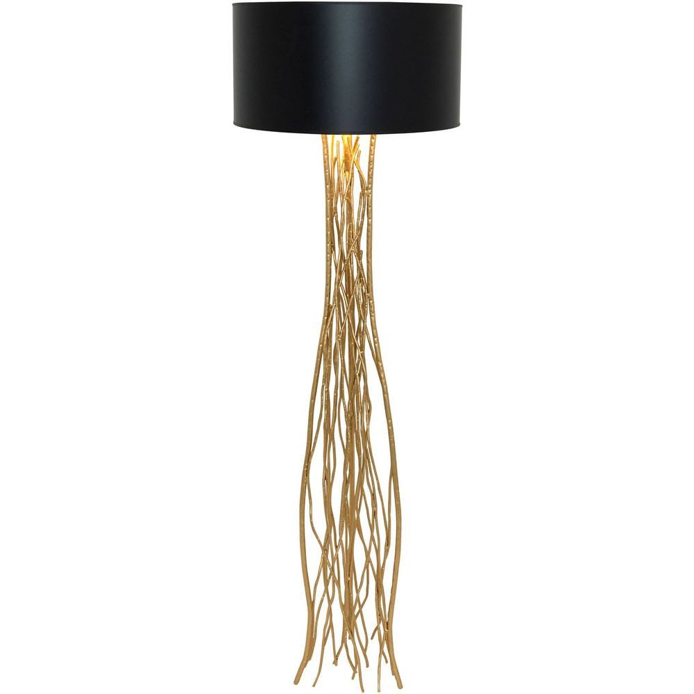 Stehlampe Capri Metall Gold-Schwarz Gold, Schwarz