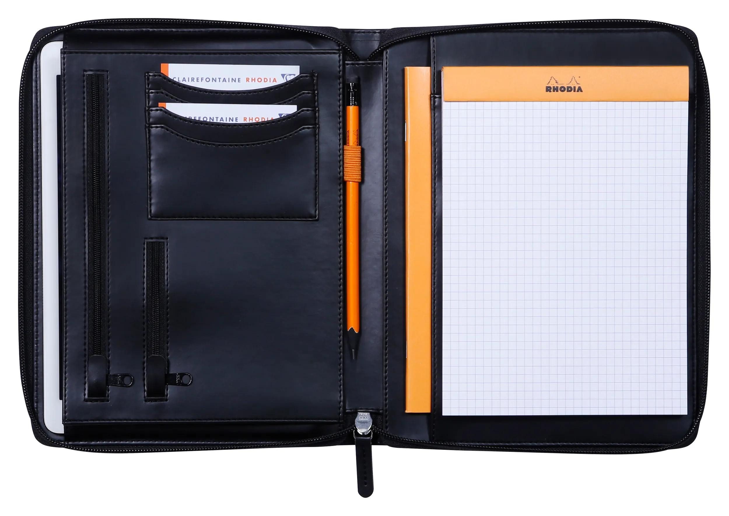 Rhodia Aktentasche Konferenzmappe kleines Modell 19,5x25,5cm für Block A5 Schwarz 168100C, Rhodia, Blöcke, Hefte und Notizbücher