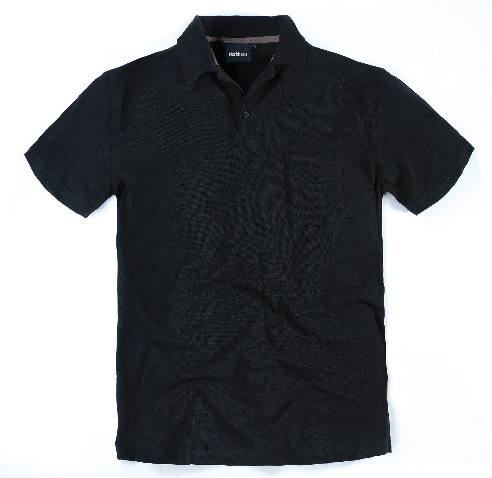 north 56 4 Poloshirt Polohemd pique in Übergröße bis 8XL von Allsize in schwarz