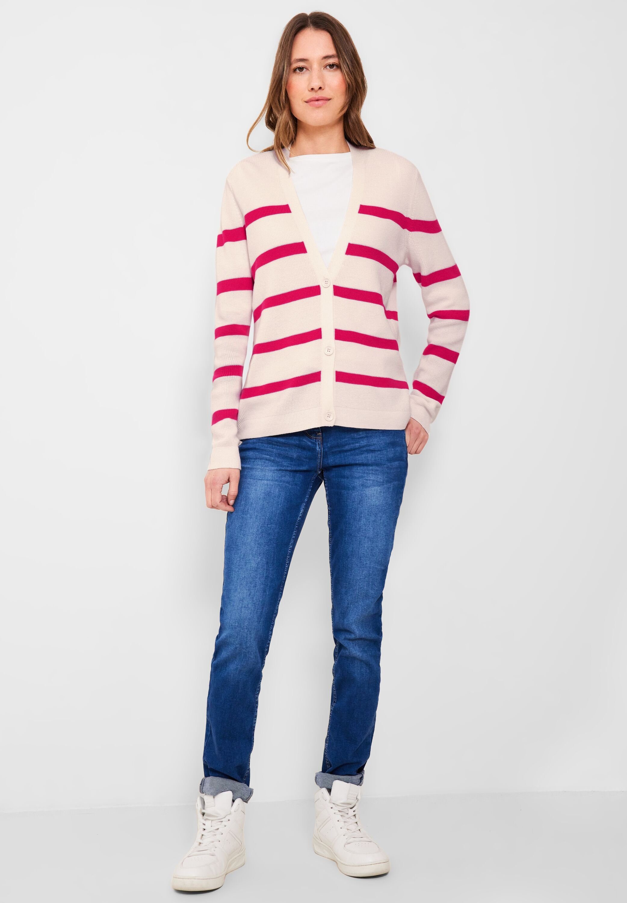 CECIL Cardigan Cardigan mit Streifenmuster