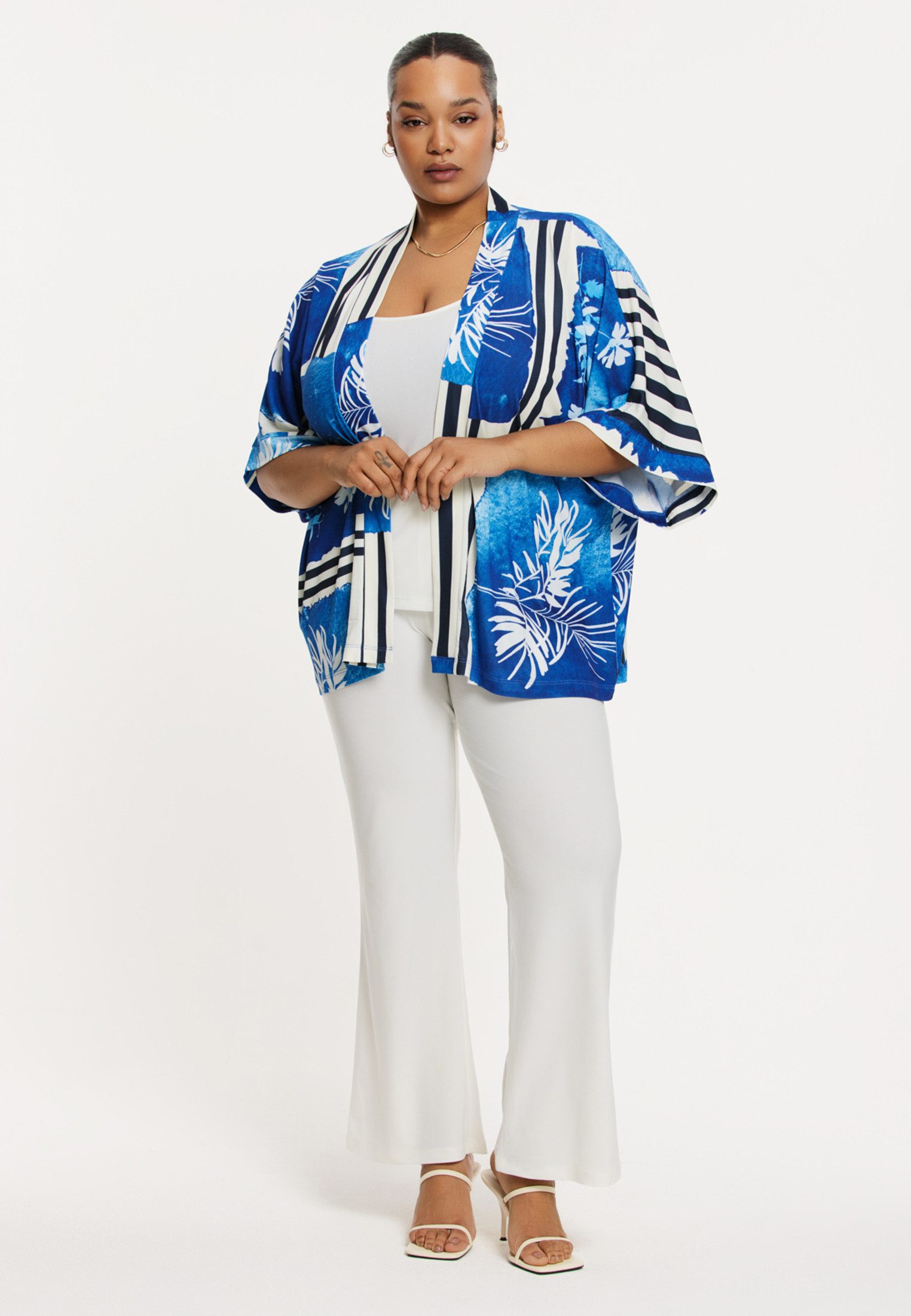 YOEK Cardigan Damen Kimono mit Druck