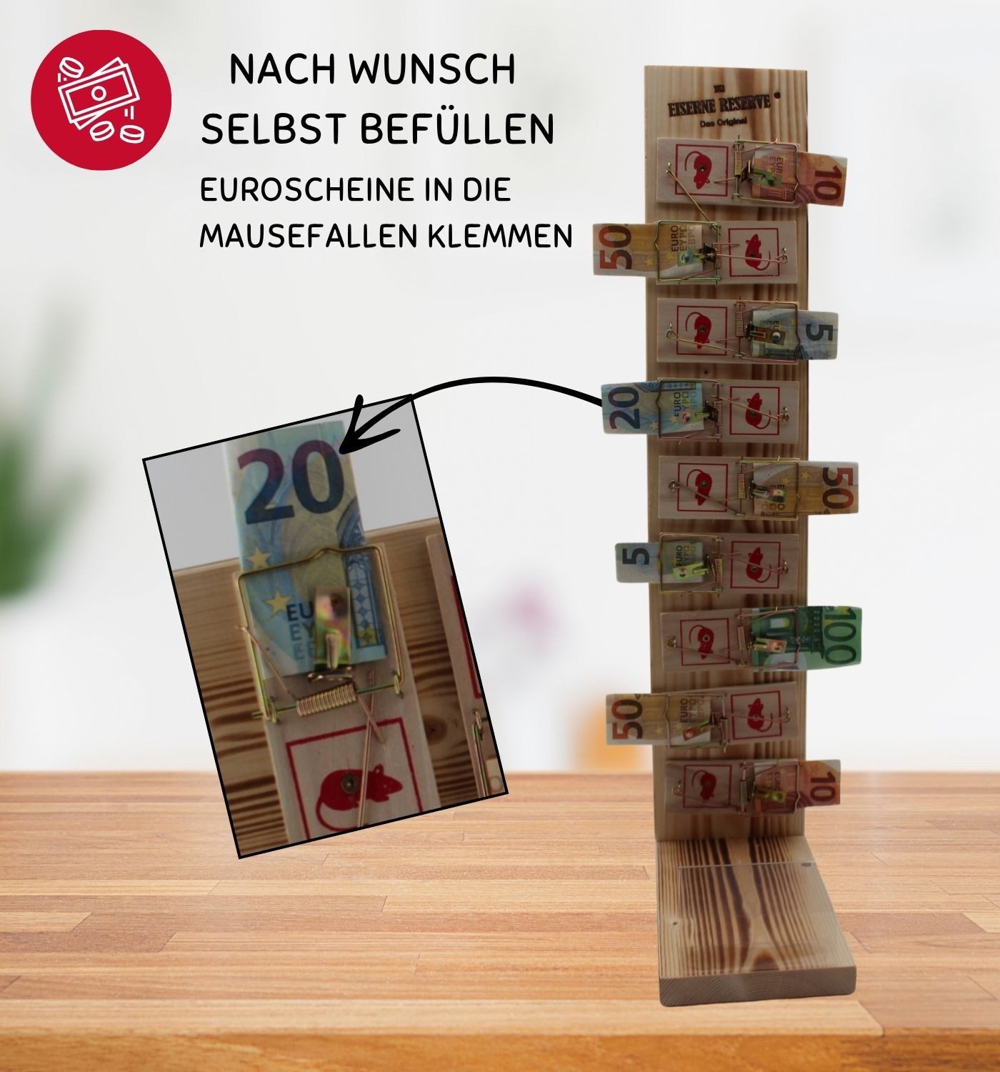 Eiserne Reserve® Geschenkbox Alles Gute zur Jugendweihe -Eiserne Reserve Mausefalle Deluxe 9er Geld