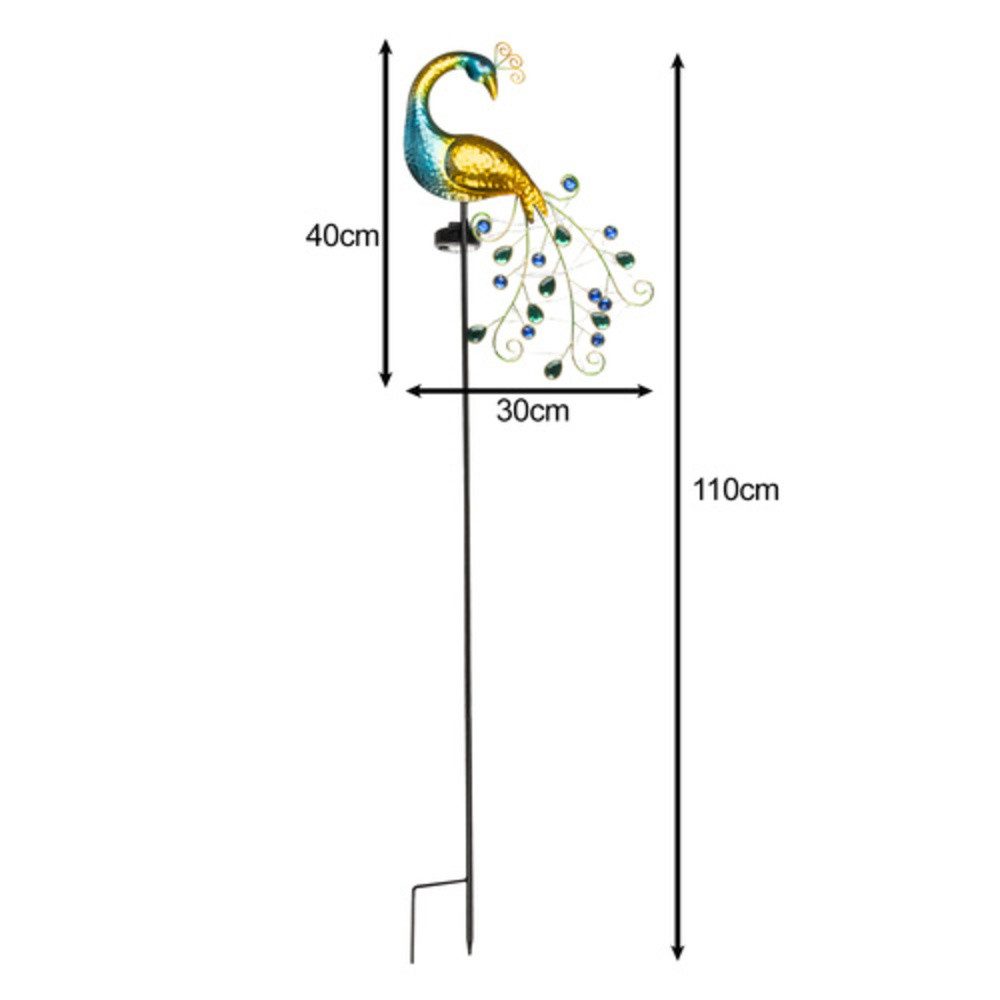 Gardlov LED Solarleuchte Solarlampe Gartenleuchte Pfau, günstig online kaufen