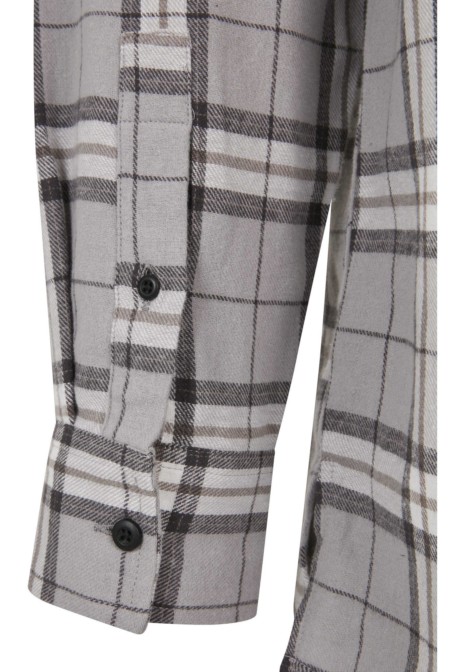 URBAN CLASSICS Langarmshirt Urban Classics Herren Long Oversized Grey Check Shirt (1-tlg)