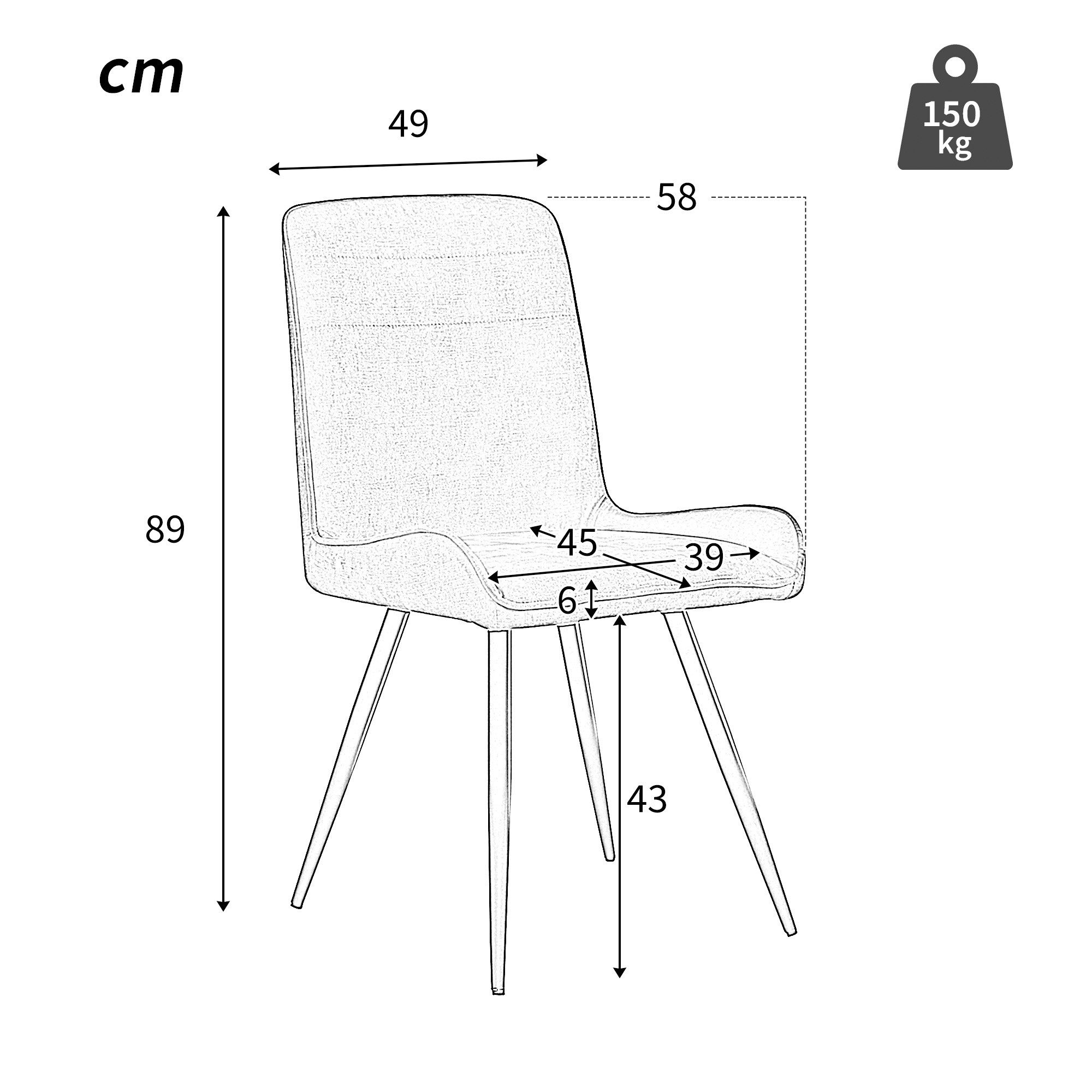TavilaEcon Esszimmerstuhl Küchenstuhl Ergonomischer Stuhl Polstertuhl günstig online kaufen