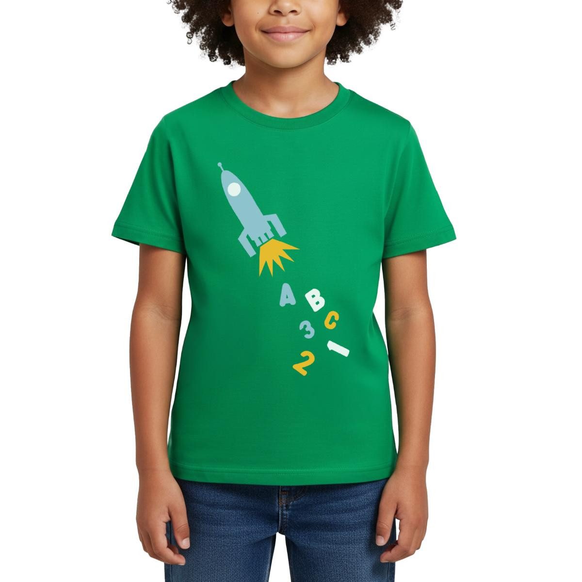 T-Shirt Schulrakete Einschulung Schule Rakete Kinder T-Shirt