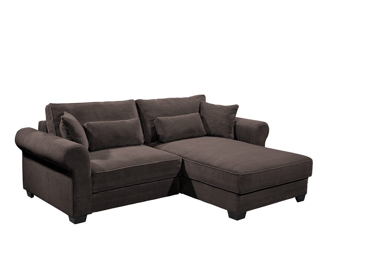 ED EXCITING DESIGN Ecksofa Angelina 240 x 185 cm - mit Schlaffunktion & Bettkasten, mit Schlaffunktion & Bettkasten