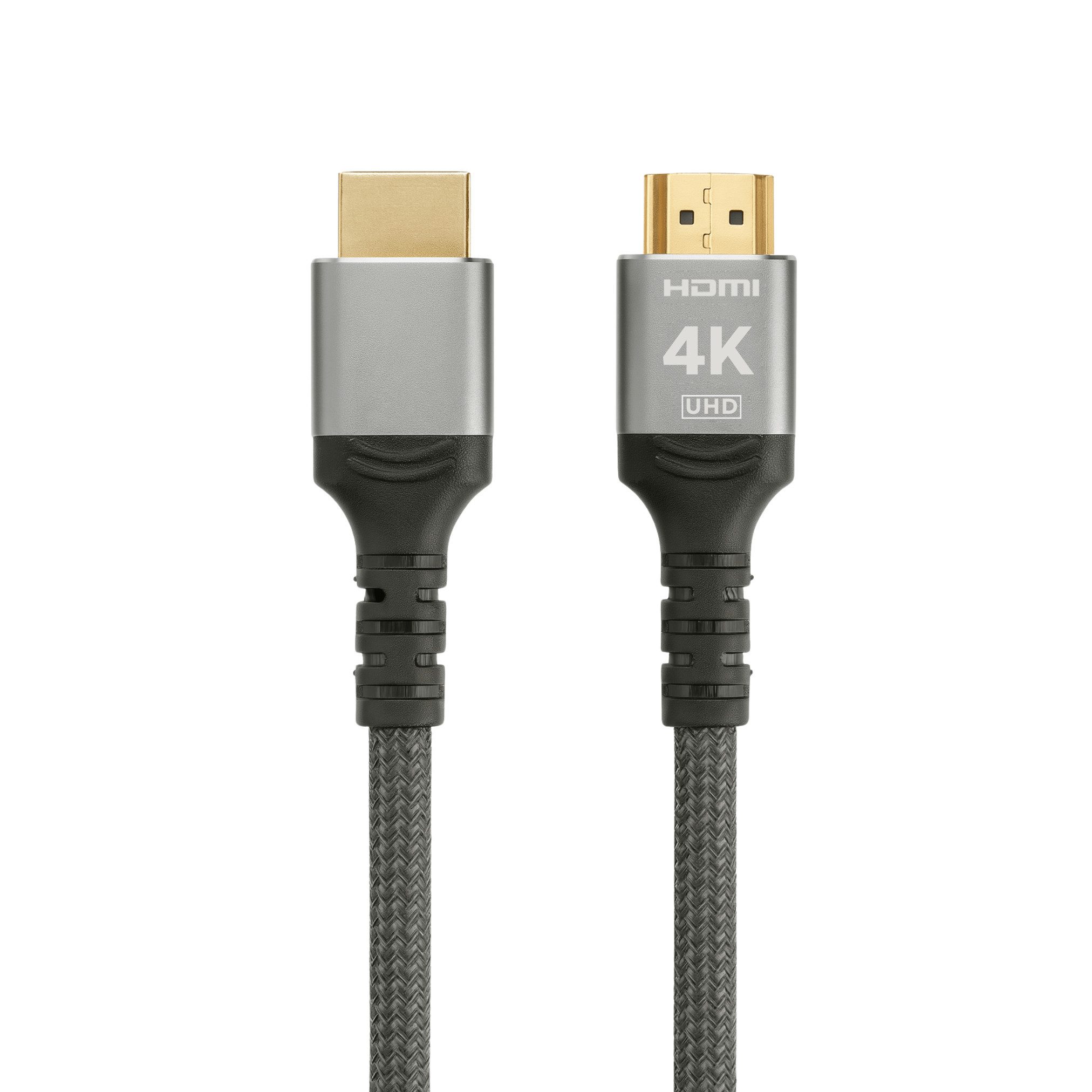ProfiPatch ProfiPatch HDMI Kabel 4K60Hz UHD 0,5m grau Goldkontakt Textil HDMI-Kabel, (50 cm)