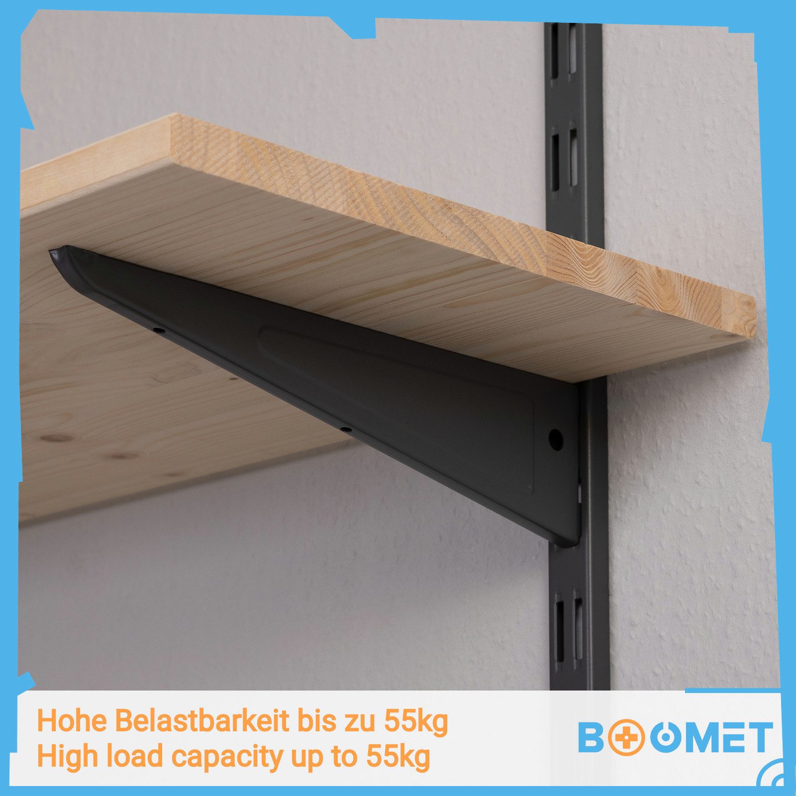 BOOMET Wandregal Regal Bausatz anthrazit, 80 günstig online kaufen