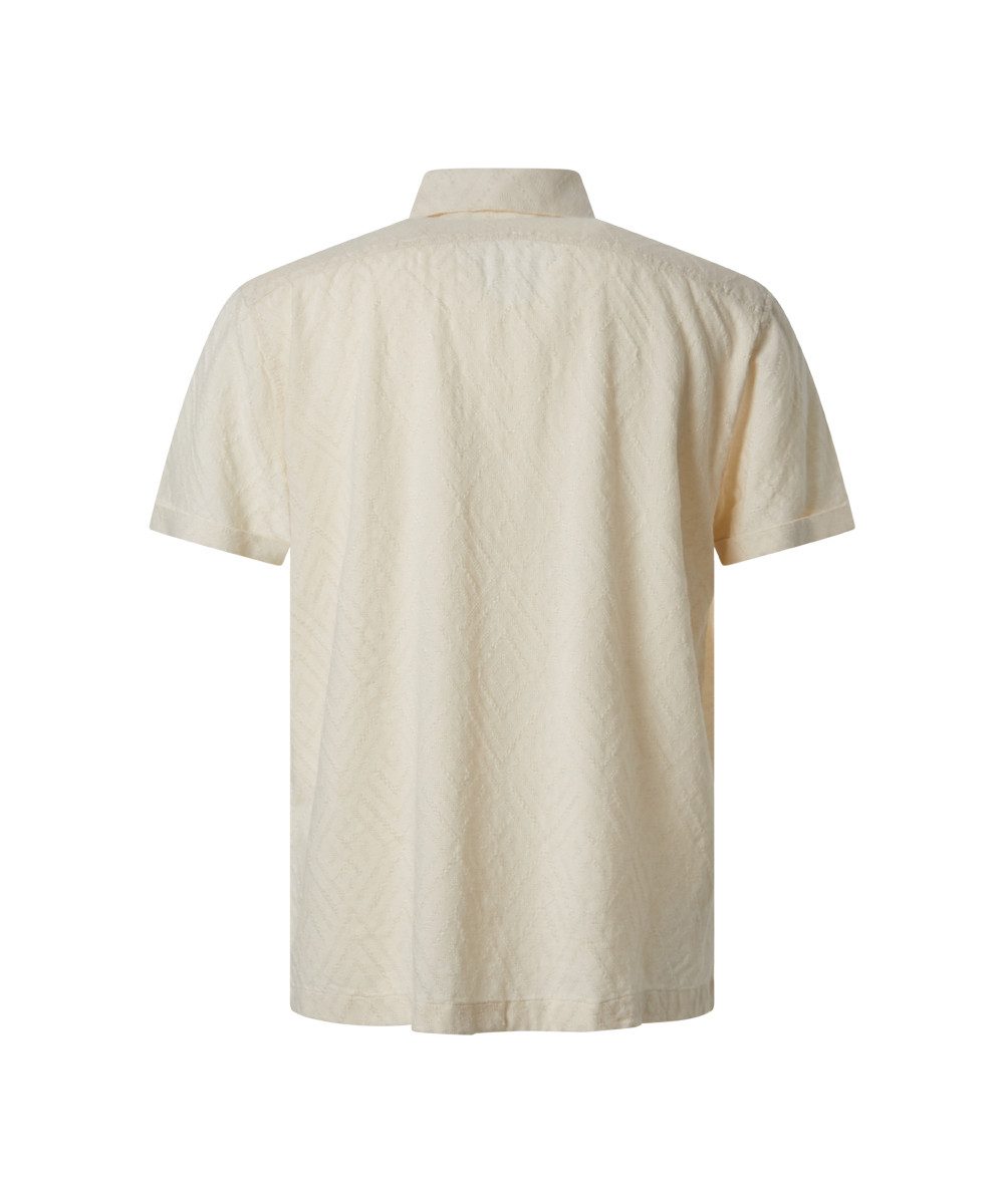 Pioneer Authentic Jeans Kurzarmhemd mit Jacquard Muster