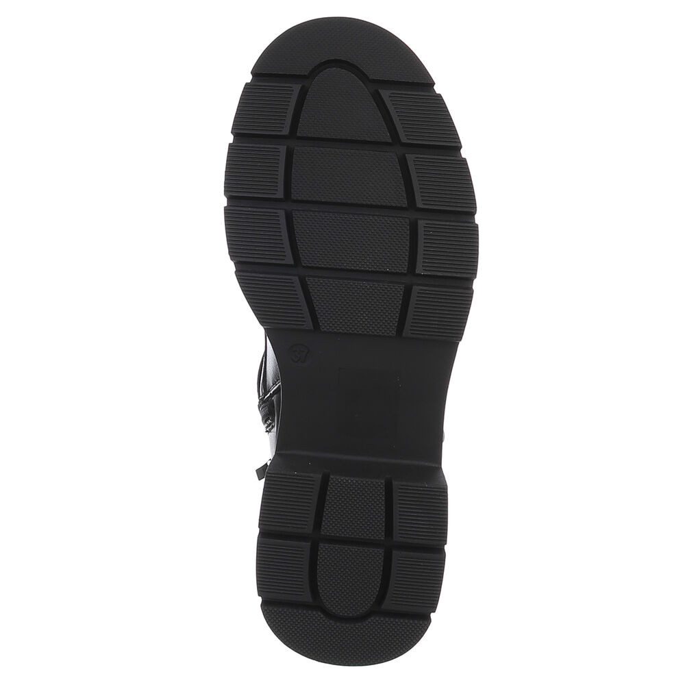Ital-Design Moderne Damen Stiefel mit Riemen und Schnalle für Alltag Schnürstiefelette (90598585) Blockabsatz Stiefeletten in Schwarz