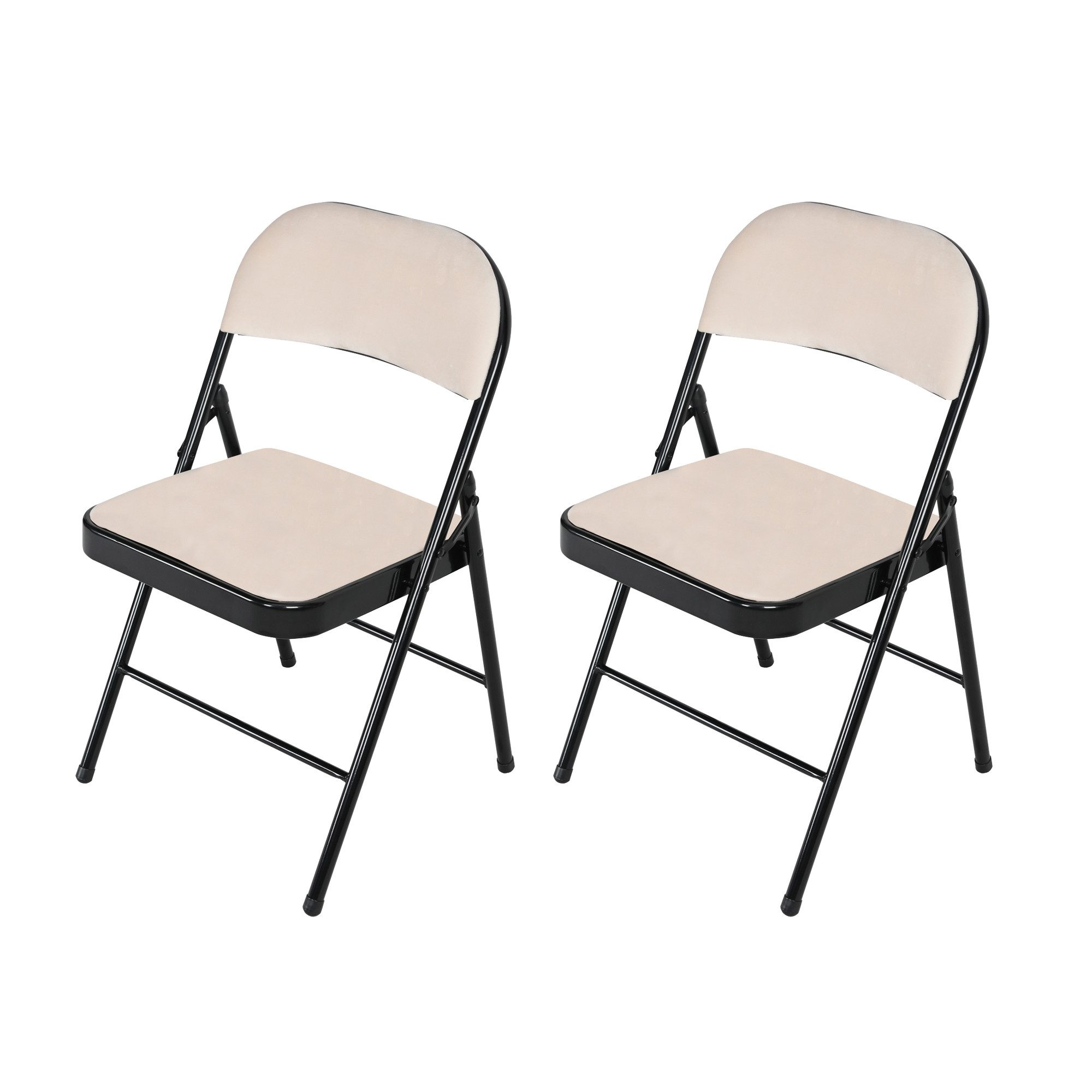HTI-Living Klappstuhl Klappstuhl Wedigo Velvet Beige 2er-Set (Set, 2 St), Gästestuhl Familienfeiern Firmenveranstaltungen