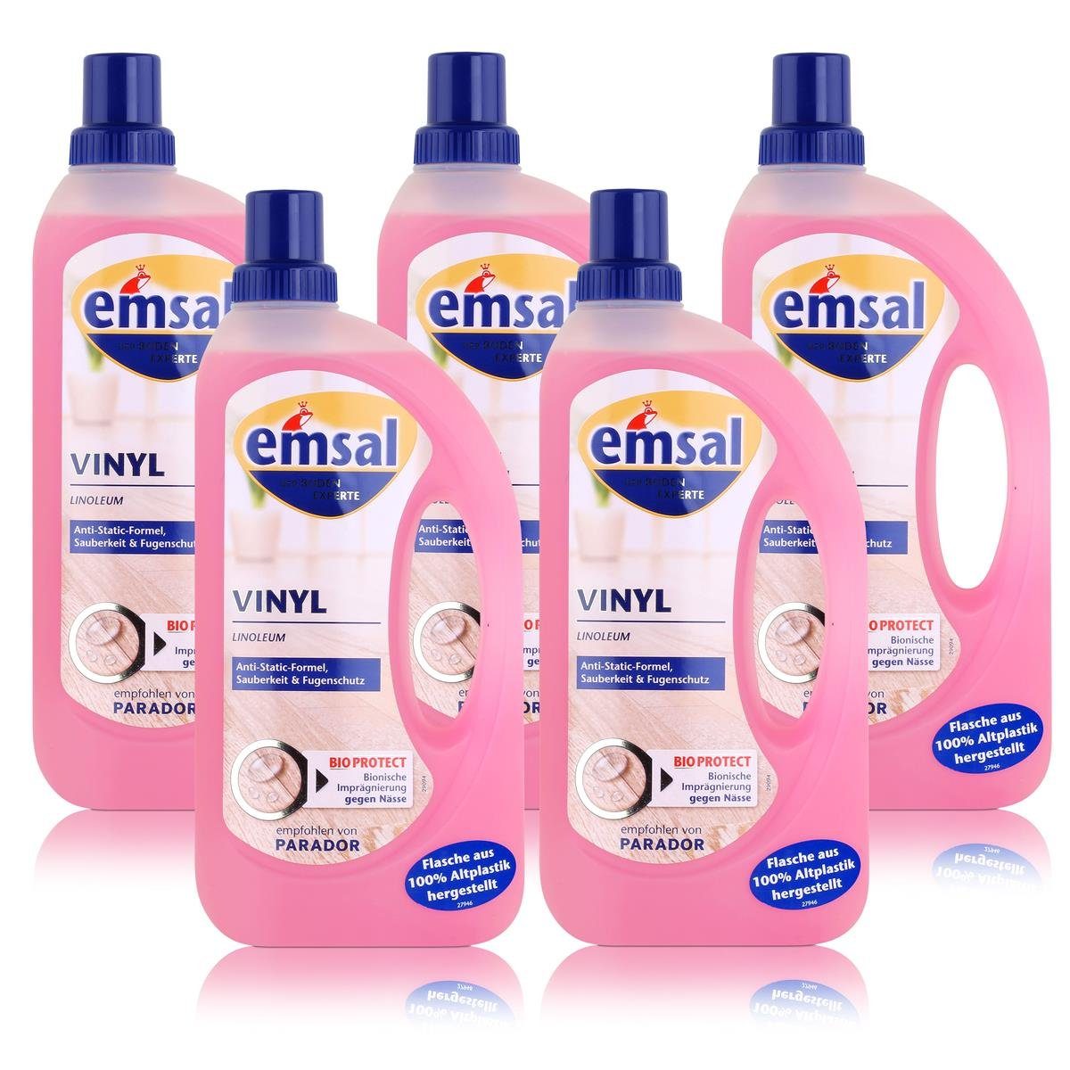 emsal emsal Bodenreiniger für Vinyl Linoleum 1L mit Anti-Static-Formel (5er Fussbodenreiniger