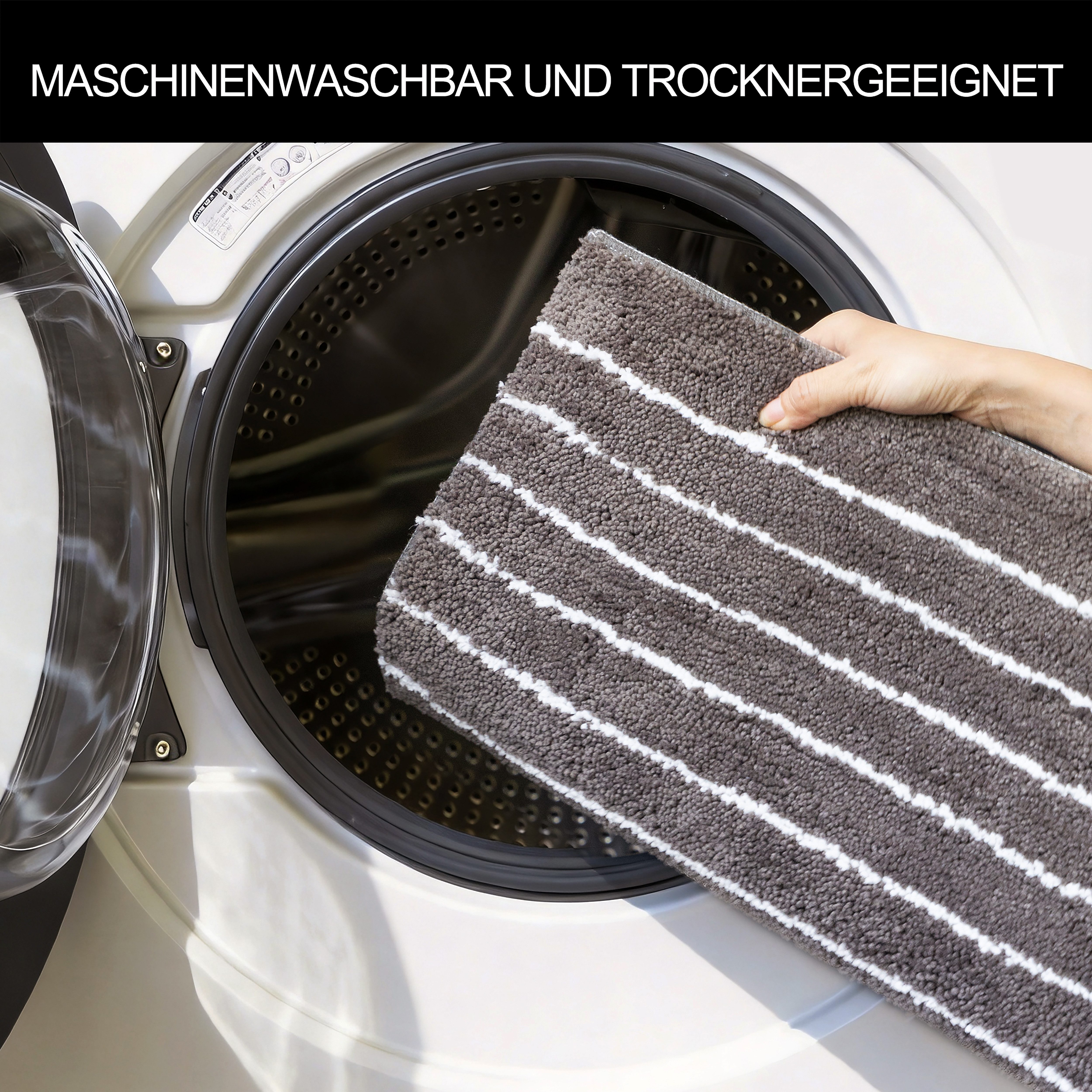 LeGer Home by Lena Gercke Badematte Tamsin, Badvorleger, Badezimmer Teppich, Duschvorleger, Höhe 10 mm, rutschhemmend beschichtet, schnell trocknend, fußbodenhe – Bild 5 von 5