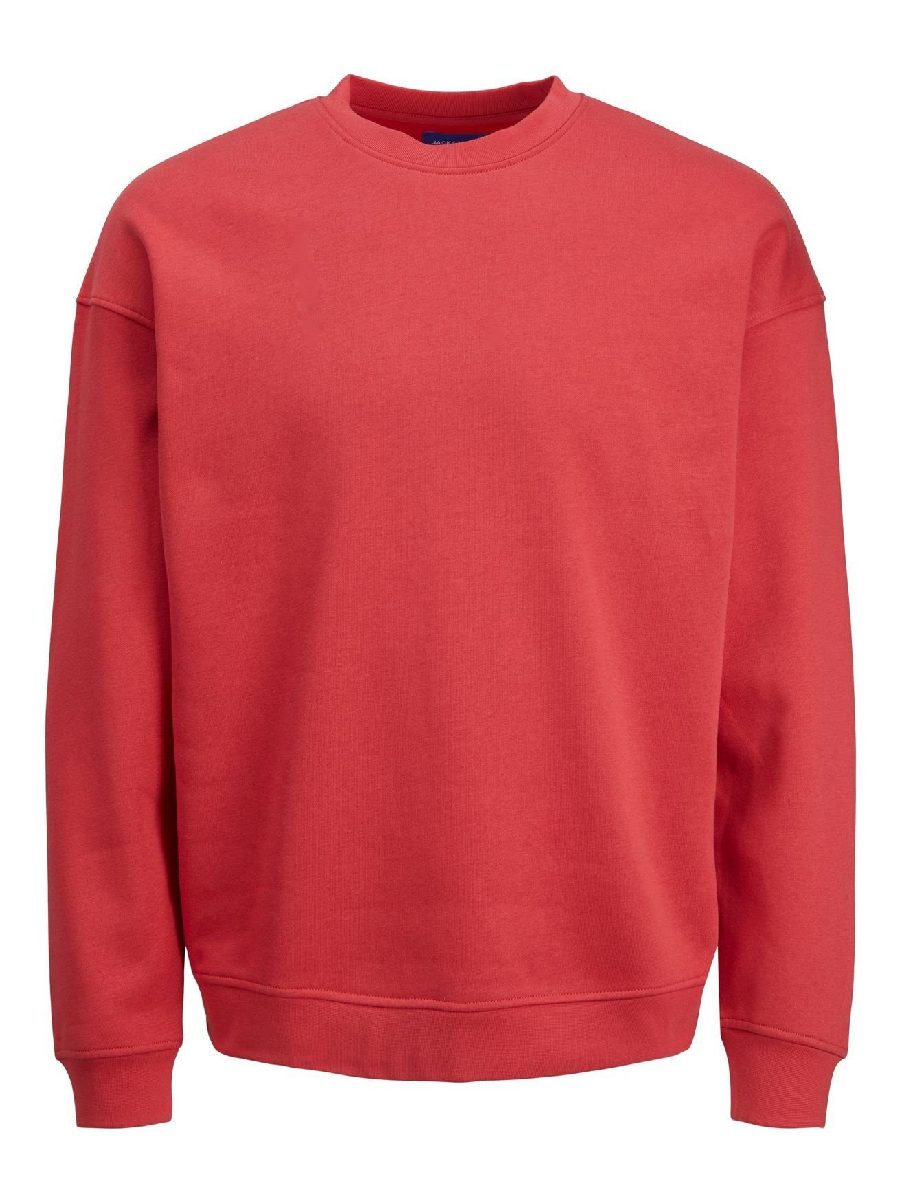 Jack & Jones Sweatshirt Basic Kapuze JORBRINK Sweater Shirt Rot Rundhals Langarm 4508 in ohne Pullover