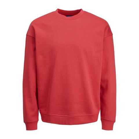 Jack & Jones Sweatshirt Basic Langarm Sweater Shirt Rundhals Pullover ohne Kapuze JORBRINK 4508 in Rot