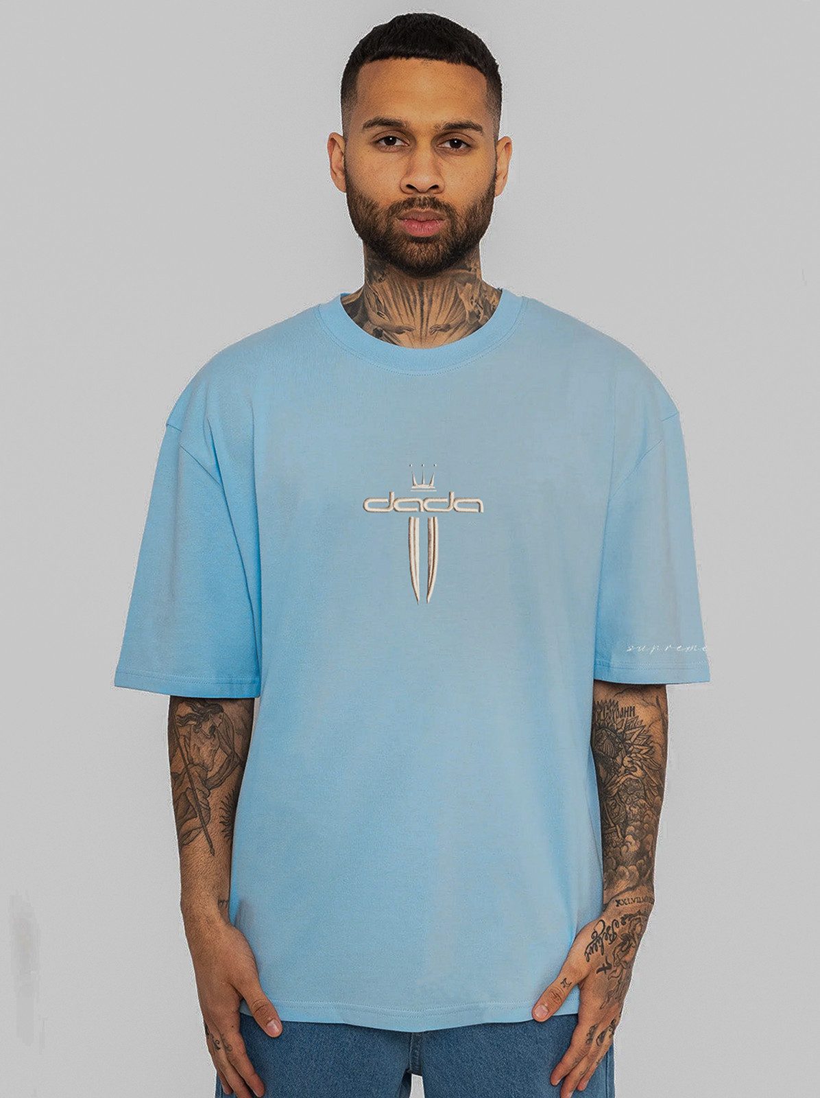 DADA Supreme T-Shirt Oversize mit Stickerei Frotee Logo