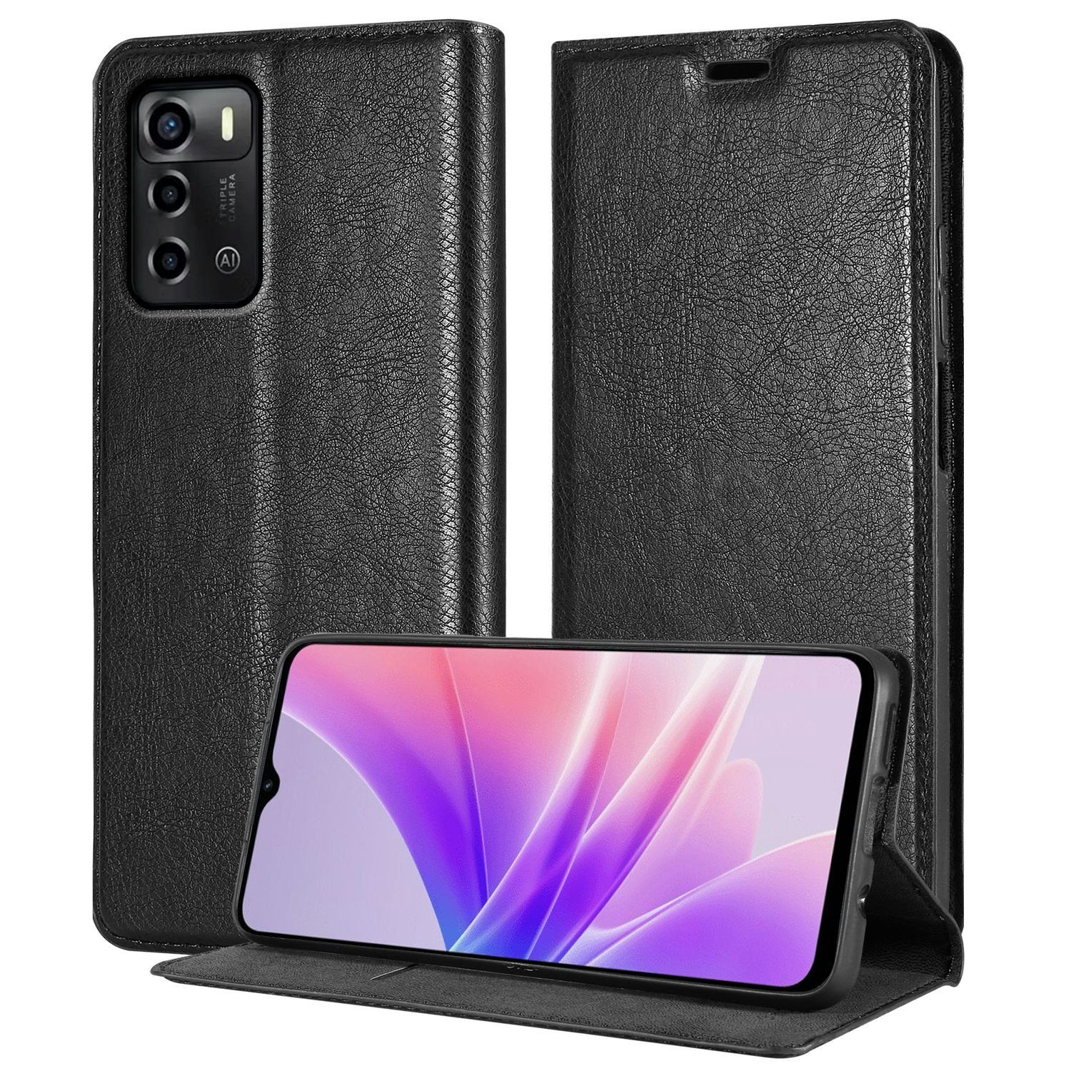 Cadorabo Handyhülle für ZTE Blade A72 5G Hülle ZTE Blade A72 5G, Hülle Schutzhülle mit Standfunktion, Magnetverschluss und Kartenfach