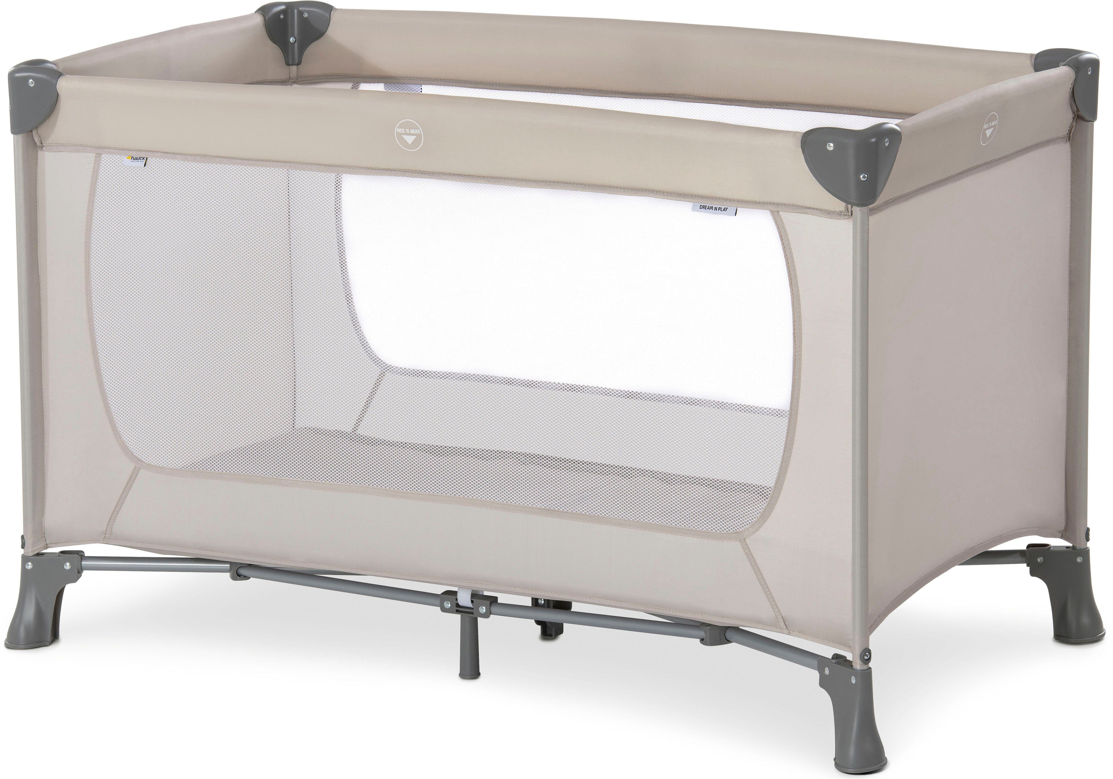 Hauck Baby-Reisebett Dream N Play, beige, inkl. Transporttasche