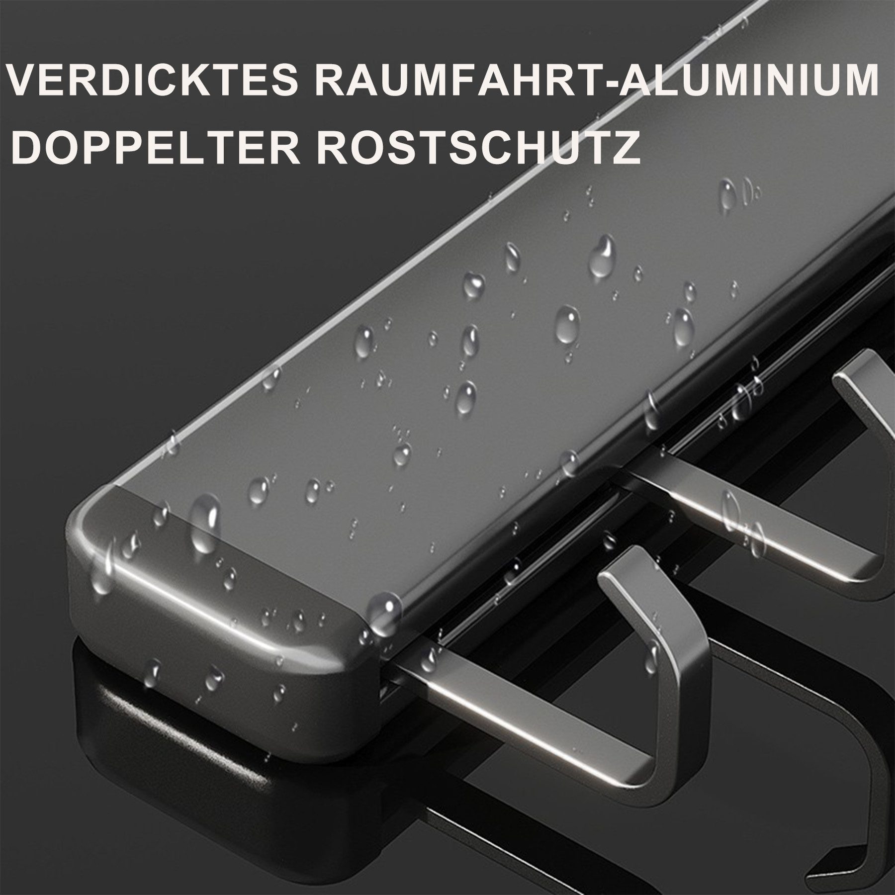 Mutig Hakenleiste Garderobenleiste 30/40/50cm,Küche Hängeleiste, 6/8/10 bewegliche Haken, (Küchenhalterung ohne bohren, Bohrfreie oder gebohrte Montage möglich, Haken aus Raumfahrt-Aluminium für Schlafzimmer Bad Küche-Silbergrau), Es ist ideal für glatte Oberflächen wie Glas, Fliesen, Metall