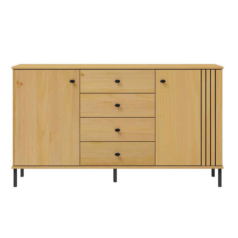 Woodroom Sideboard Sevilla, Kiefer massiv eichefarbig lackiert, BxHxT 140x80x40 cm