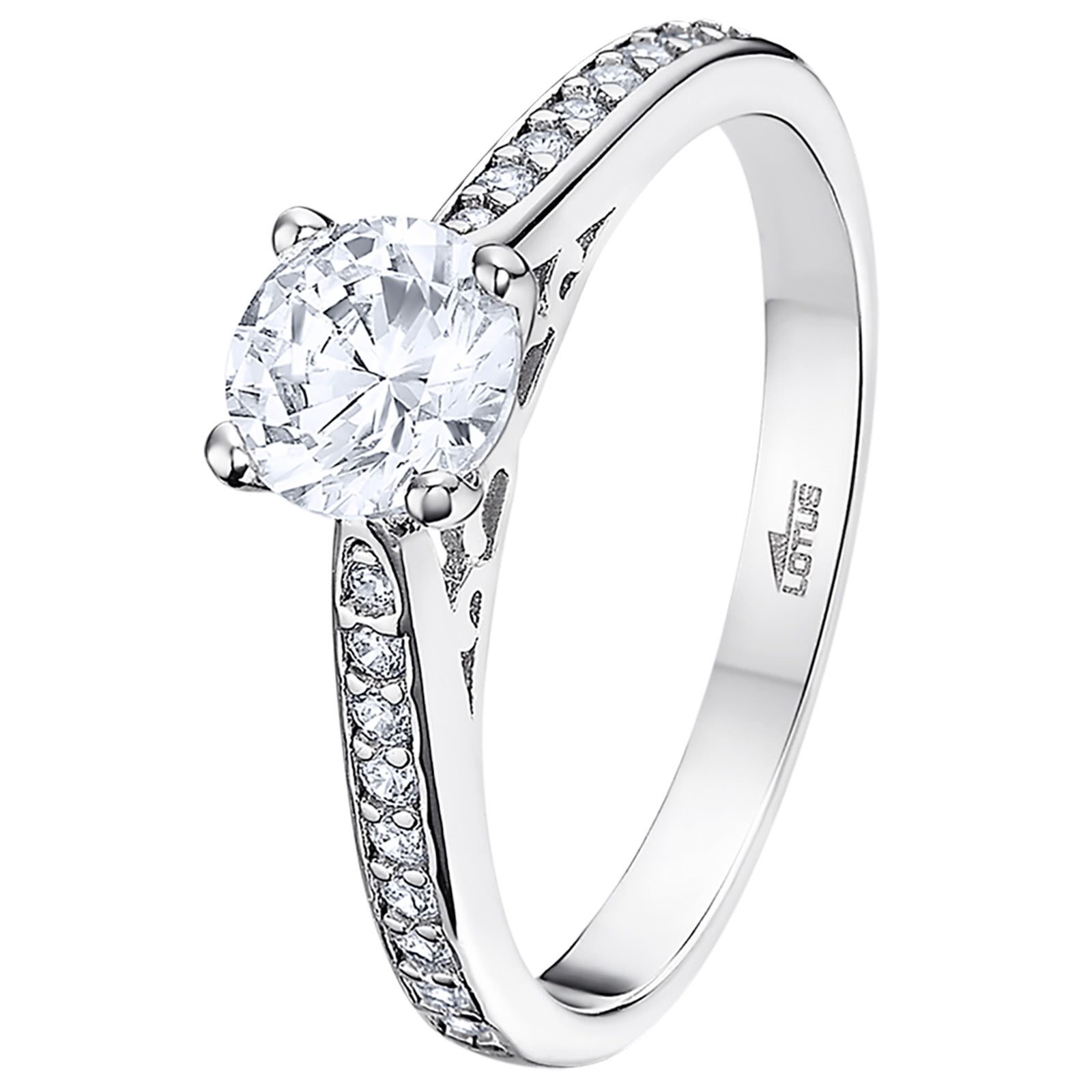 LOTUS SILVER Silberring LOTUS Silver Ring 925 Silber Lotus (Fingerring), Ring Zirkoniastein 925 Sterling Silber, Farbe: silber, weiß