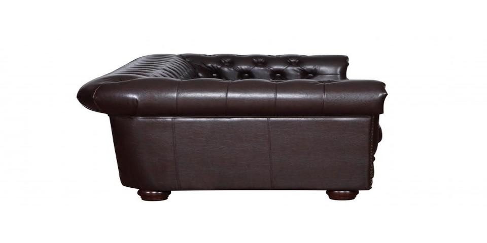Xlmoebel Chesterfield-Sofa Elegante Ledersofagarnitur im Chesterfield-Stil mit Knopfverzierungen, Sofagarnitur 3+2+1 Sitzer, Hergestellt in Europa