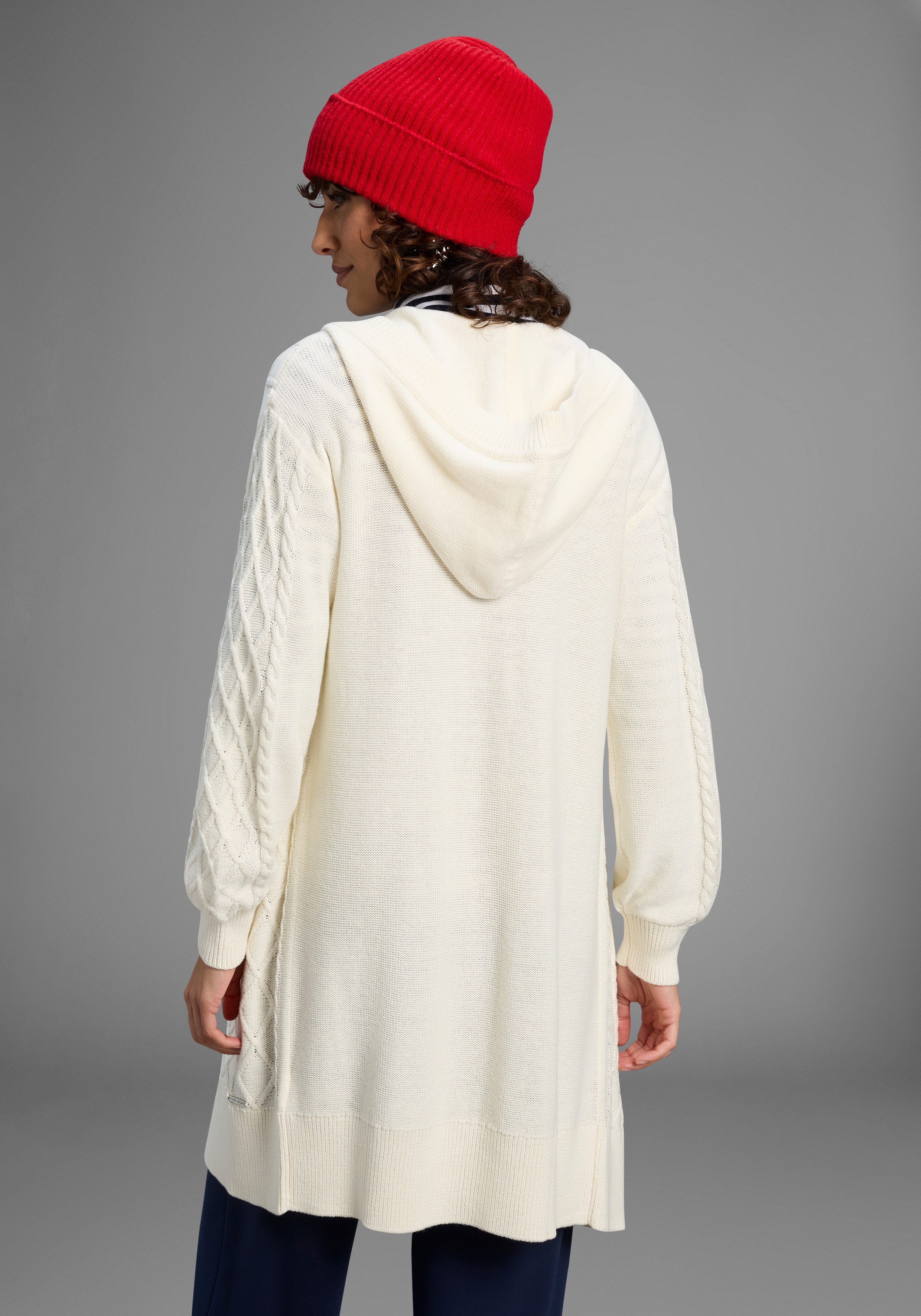 Laura Scott Longstrickjacke Übergangsstrick mit Kapuze und Zopfstrick - NEU günstig online kaufen