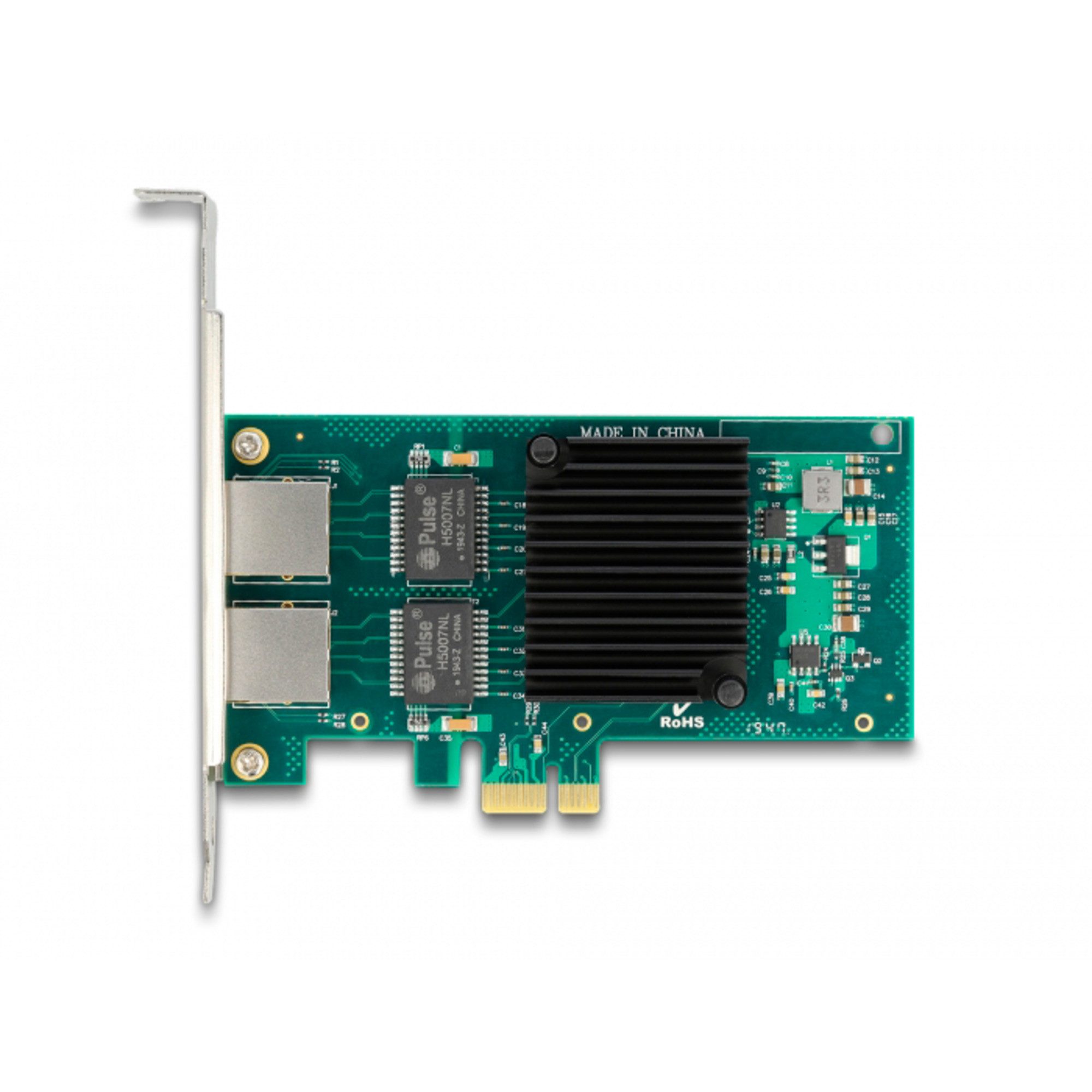 Delock DeLOCK PCIe x1 auf 2x RJ45 Gbit, LAN-Adapter, Netzwerk-Adapter