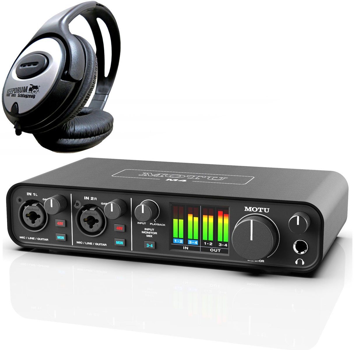 Motu-Audio M4 Audio Interface mit Kopfhörer Digitales Aufnahmegerät