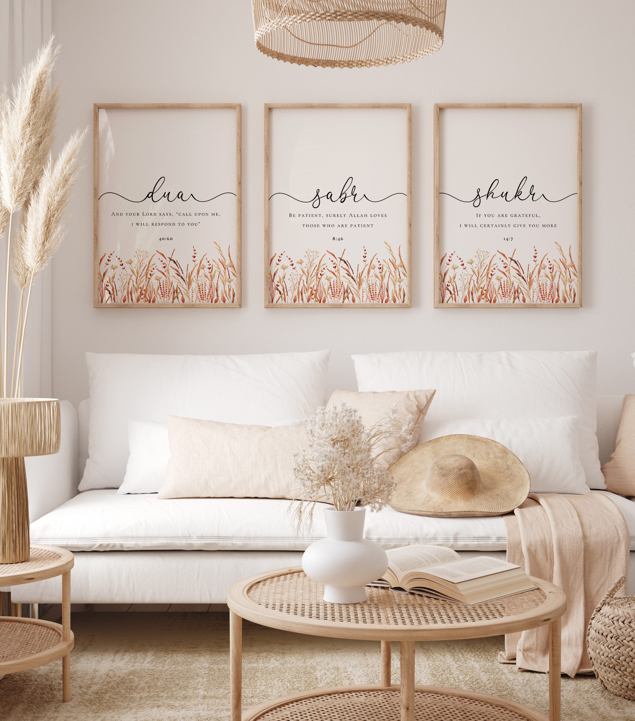 WANDKIND Poster Dua, Shukr & Sabr, Set Premium IP721, Ialamische Poster