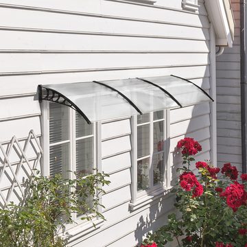 Outsunny Pultvordach Überdachung 90 x 295 cm, Pultbogenvordach mit UV-Schutz (Schutzdach, 1 St., Pultvordach), Regenschutz für Outdoor, Weiß