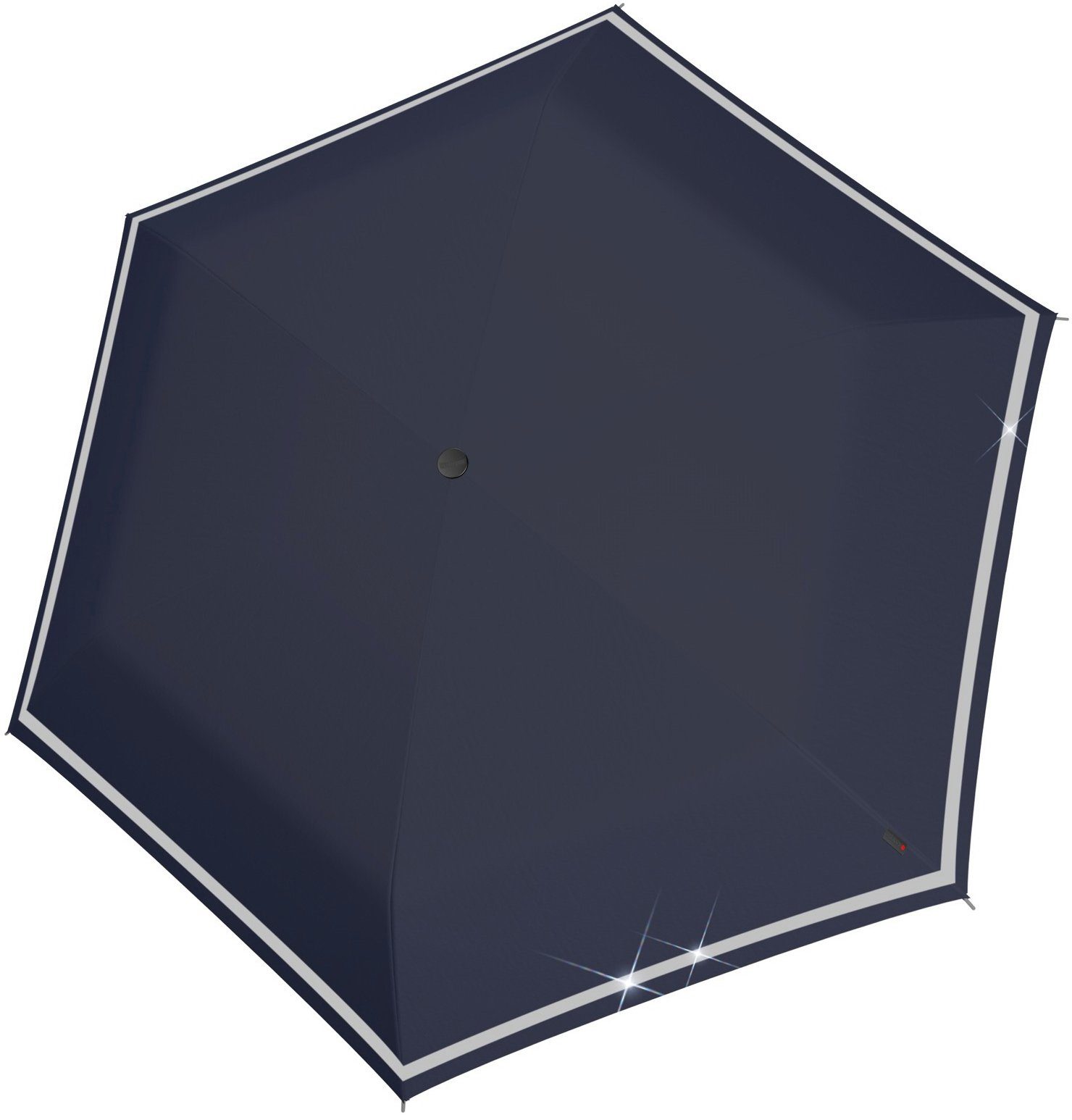 Taschenregenschirm Knirps® Rookie navy manual, mit Kinder; reflective, für reflektierendem Band umlaufendem,