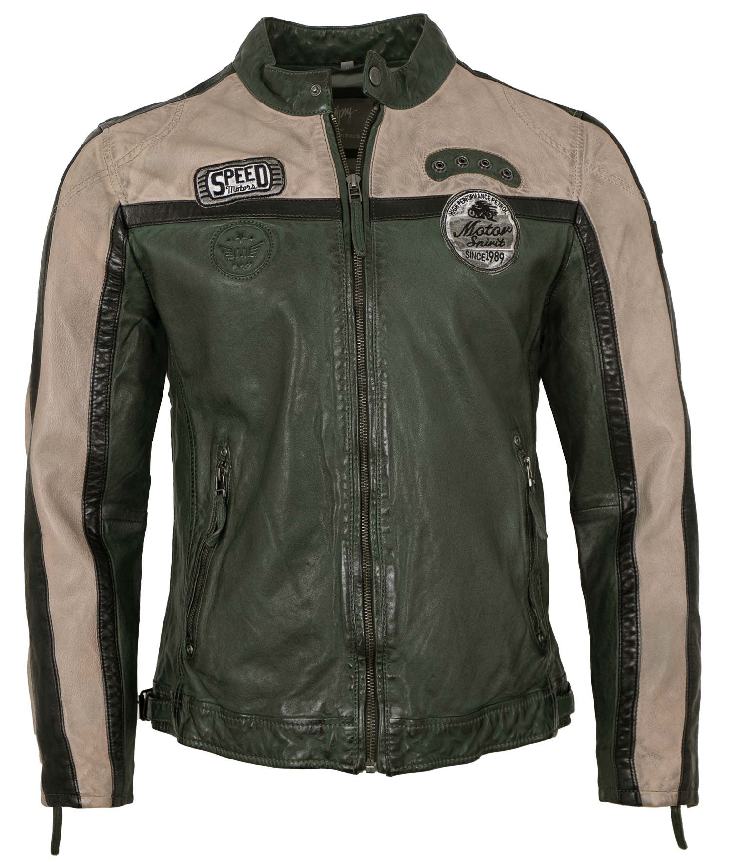 Gipsy by Mauritius Lederjacke GMNigel Gipsy by Mauritius - Herren Lederjacke Lammnappa dunkelgrün