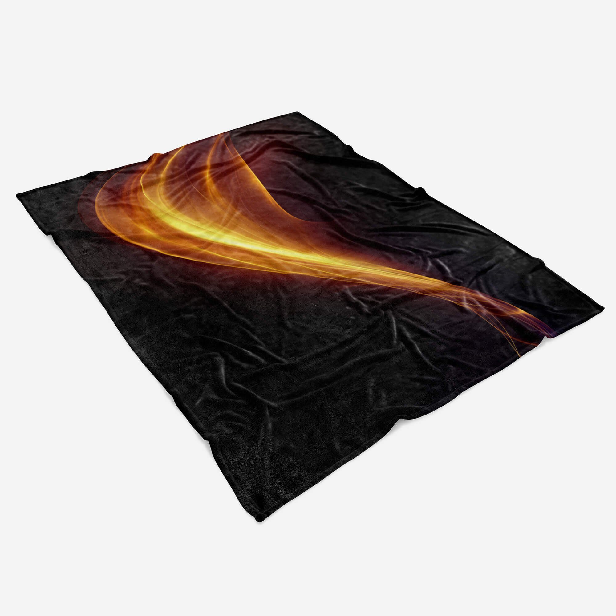 Flamme Handtuch Fotomotiv Baumwolle-Polyester-Mix Abstrakt, Sinus Handtücher Saunatuch Handtuch mit Kuscheldecke Strandhandtuch Art (1-St), Rot Welle