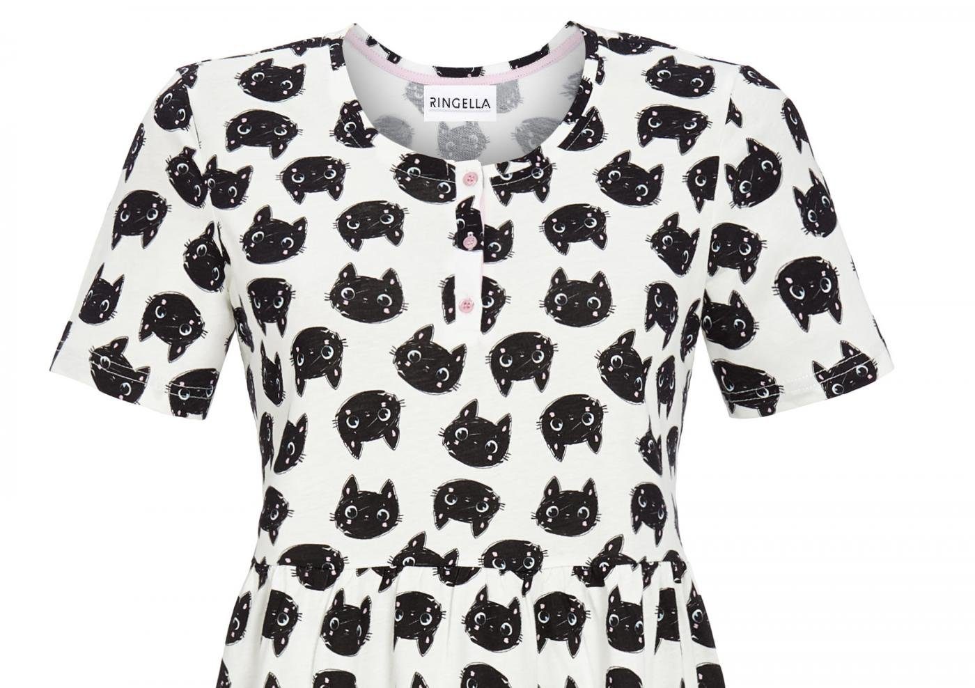 Ringella Nachthemd Kleid 'Black Cats' 3211026, günstig online kaufen