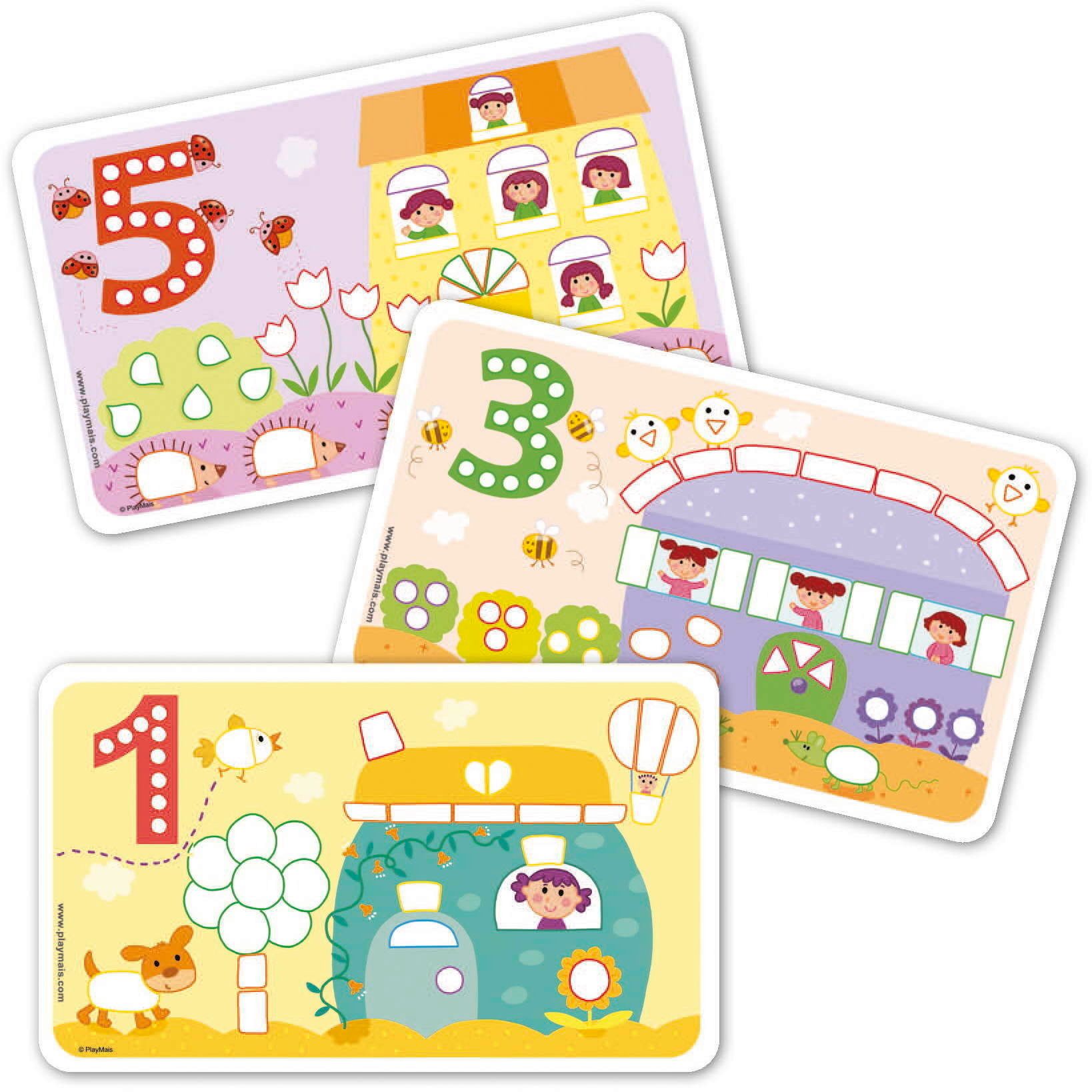 PlayMais Kreativset Bastel Kreativität Classic 14 Karten Numbers Zahlen 160171