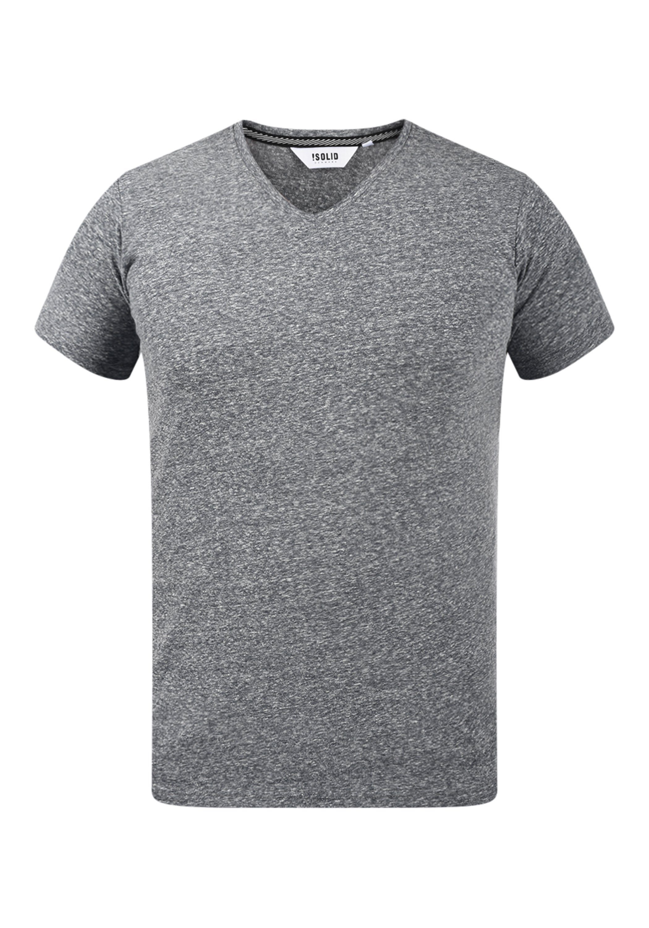 Solid V-Shirt SDAlarus T-Shirt mit Melange Insignia (8991) Blue V-Ausschnitt