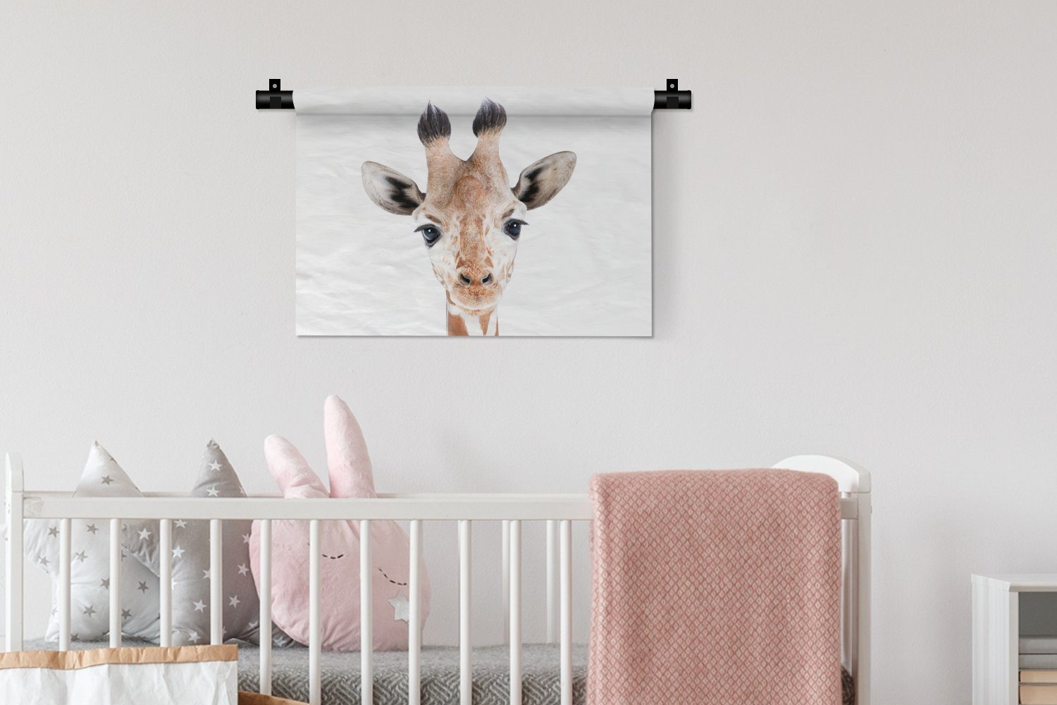 Wohnzimmer, - Kleid, Schlafzimmer, für Tiere Natur Kinderzimmer Wanddeko Wandbehang, MuchoWow Porträt, - - Giraffe Wanddekoobjekt