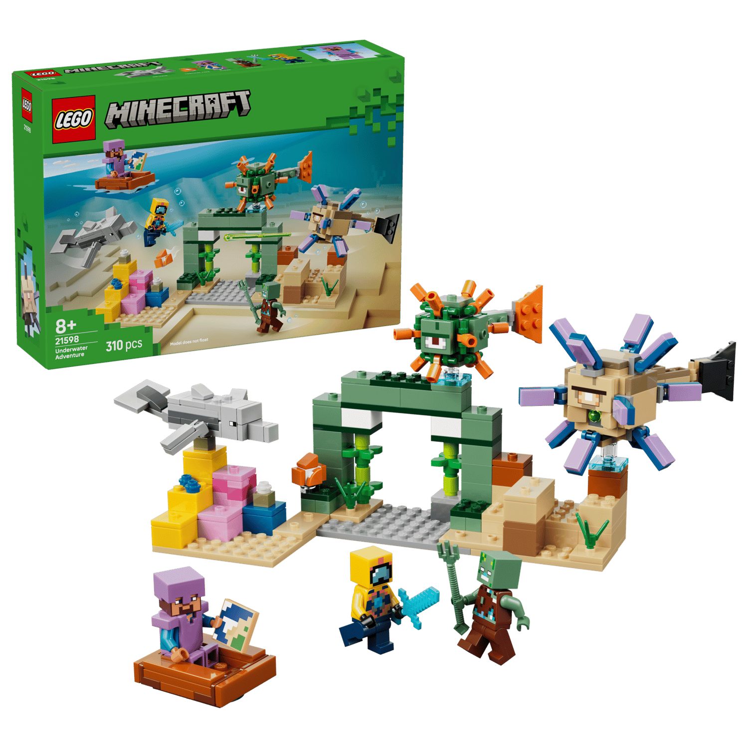 LEGO® Minecraft 21598 Unterwasser-Abenteuer Spielbausteine, (Set, 310 St., Set) – Bild 2 von 3