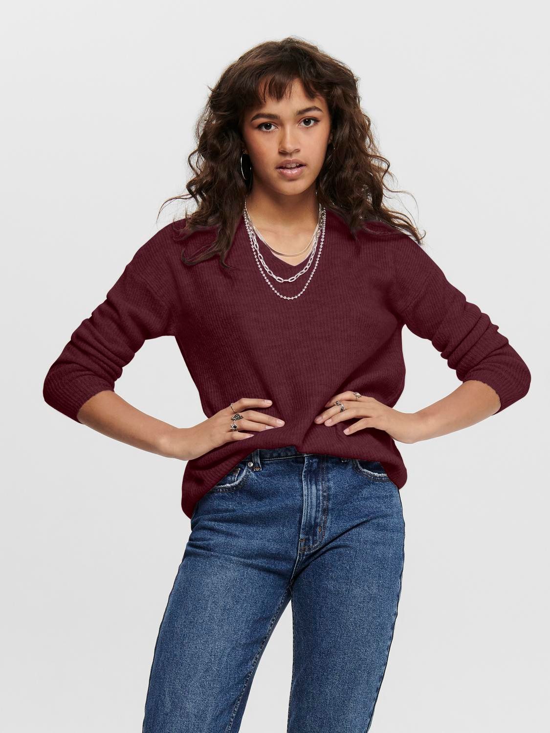 ONLY V-Ausschnitt-Pullover ONLCAMILLA V-NECK L/S PULLOVER günstig online kaufen