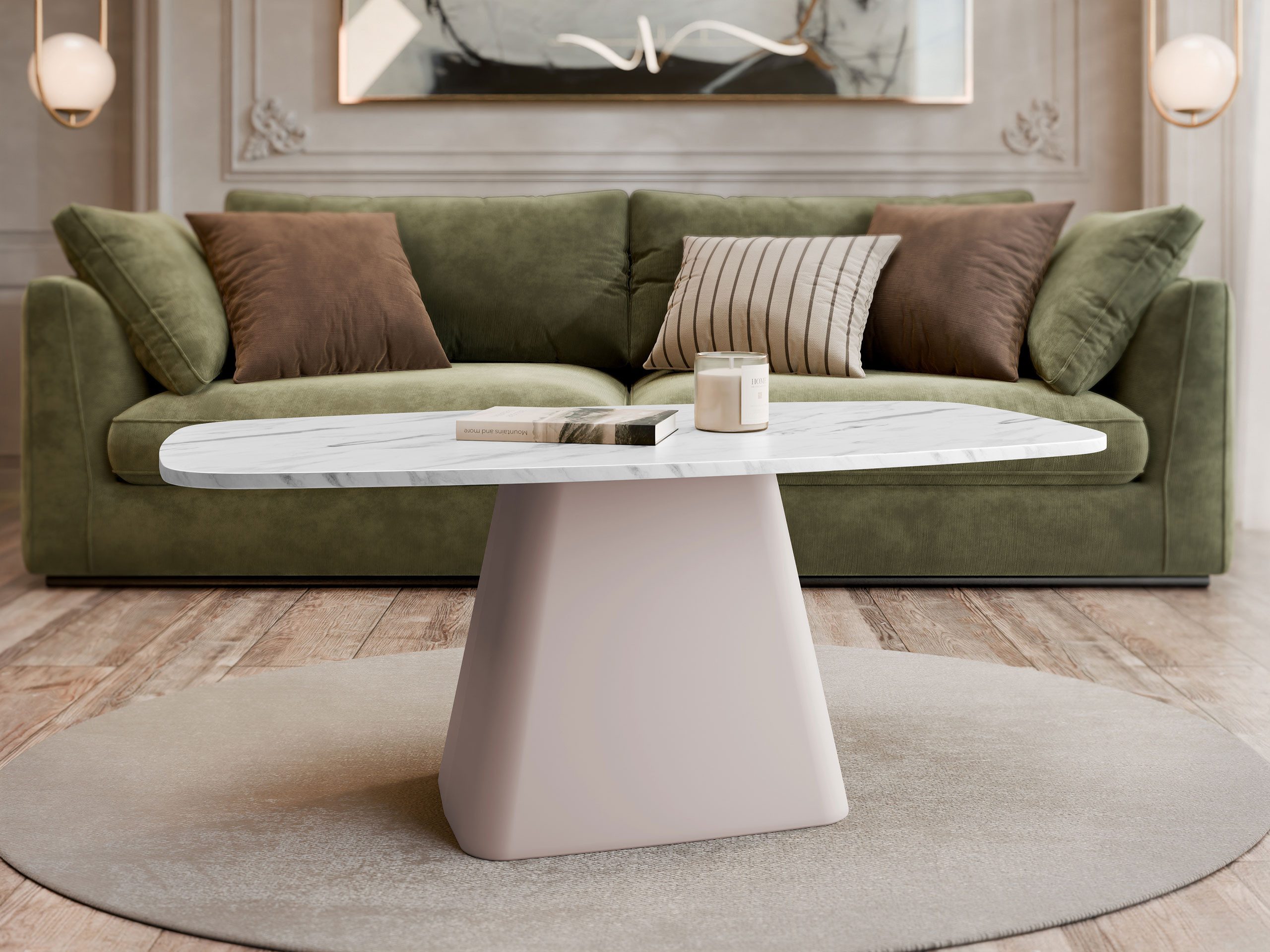 MIRJAN24 Couchtisch Noa Cashmere, Basis aus Stahl, 120x60x48 cm