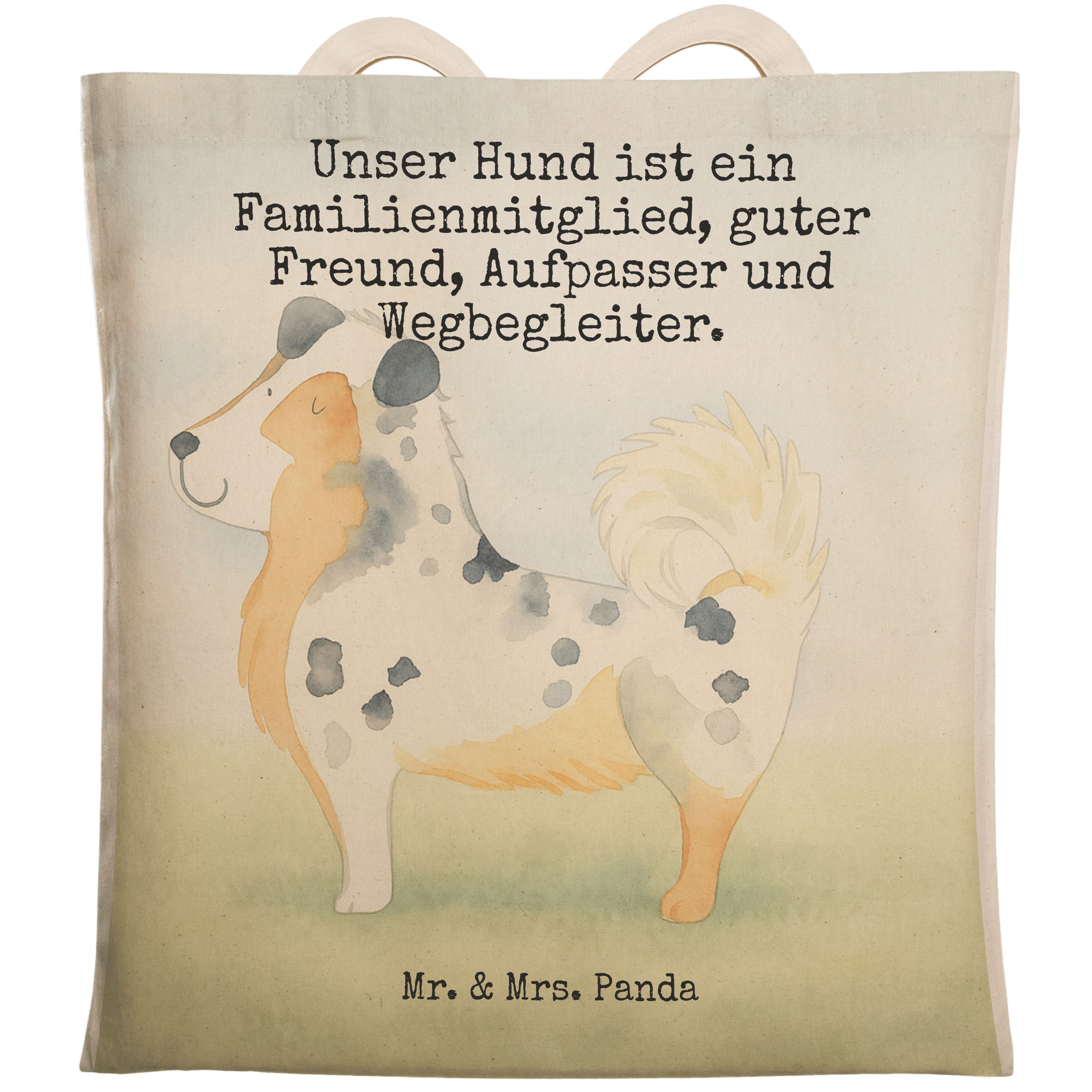 Tragetasche Hund Australien Shepherd Design, Tote Bag, Weiß, Familie, Spruch, Ein