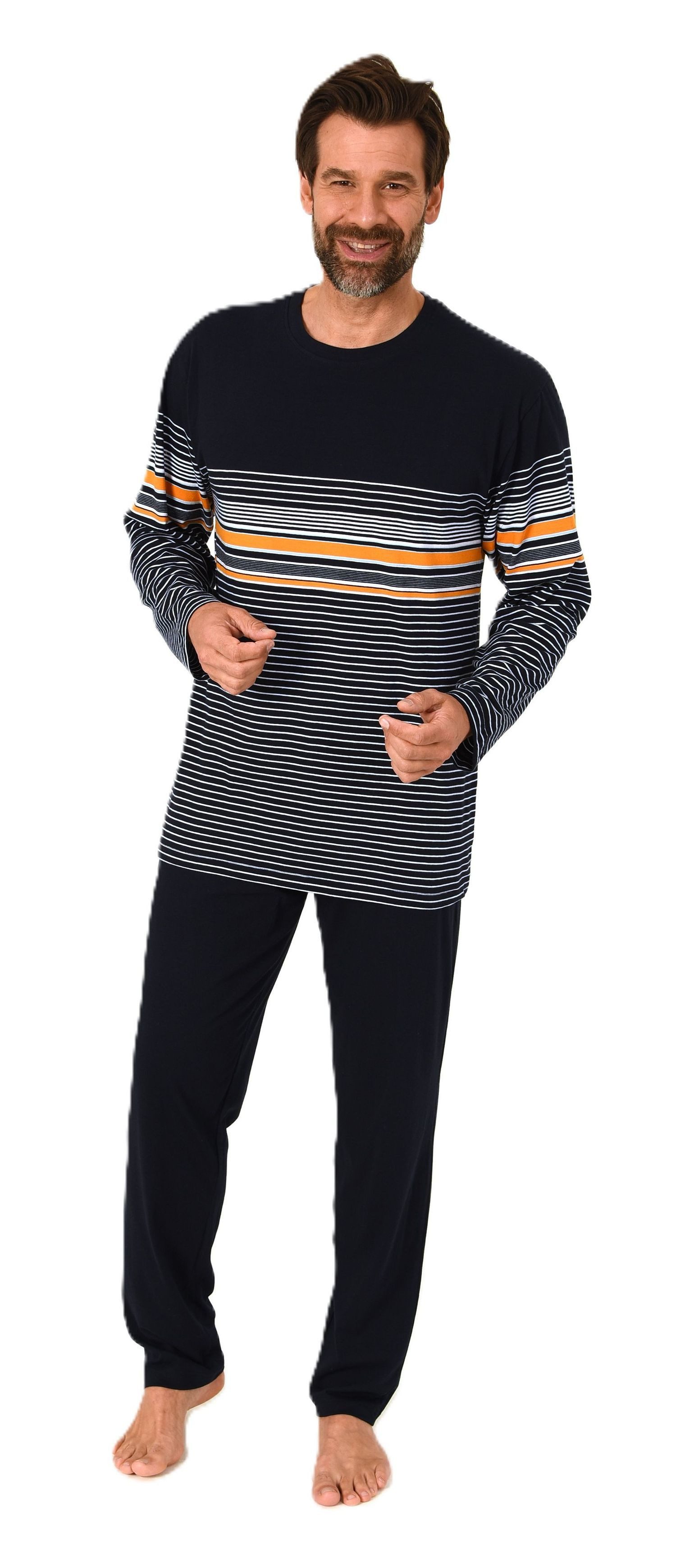 Normann Pyjama Normann Herren Schlafanzug Pyjama lang in eleganter Streifen günstig online kaufen